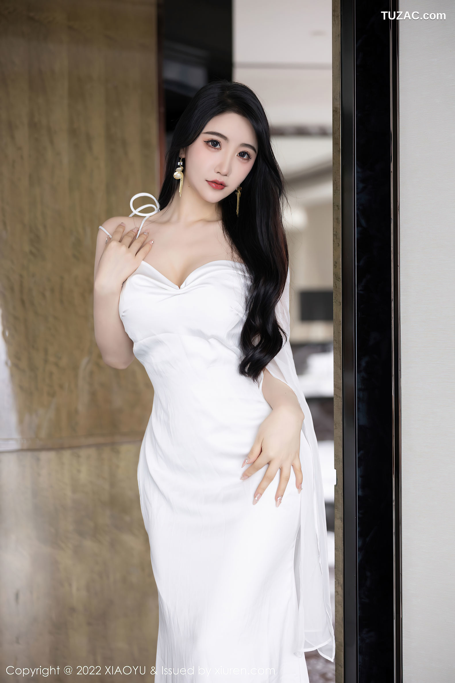 XiaoYu语画界-854-樱桃酱-杭州旅拍吊带长裙白色网纱内衣-2022.08.31