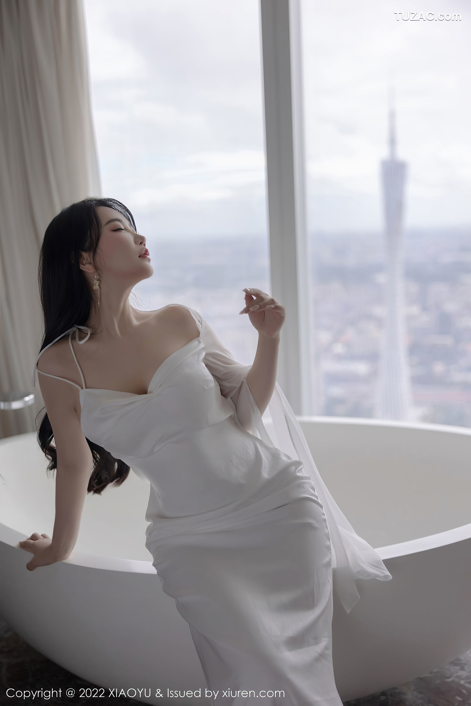 XiaoYu语画界-854-樱桃酱-杭州旅拍吊带长裙白色网纱内衣-2022.08.31