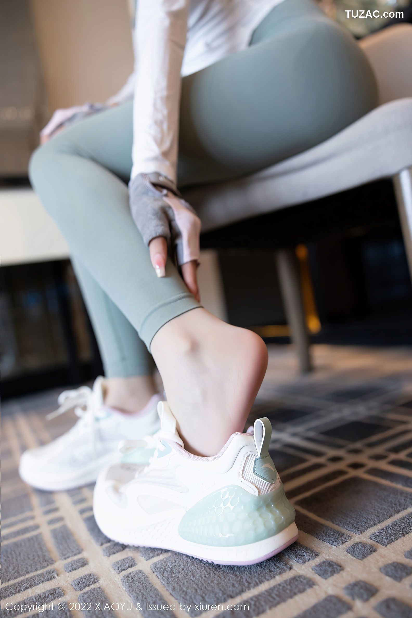 XiaoYu语画界-857-王馨瑶Yanni-健身馆绿灰色运动服-2022.09.05