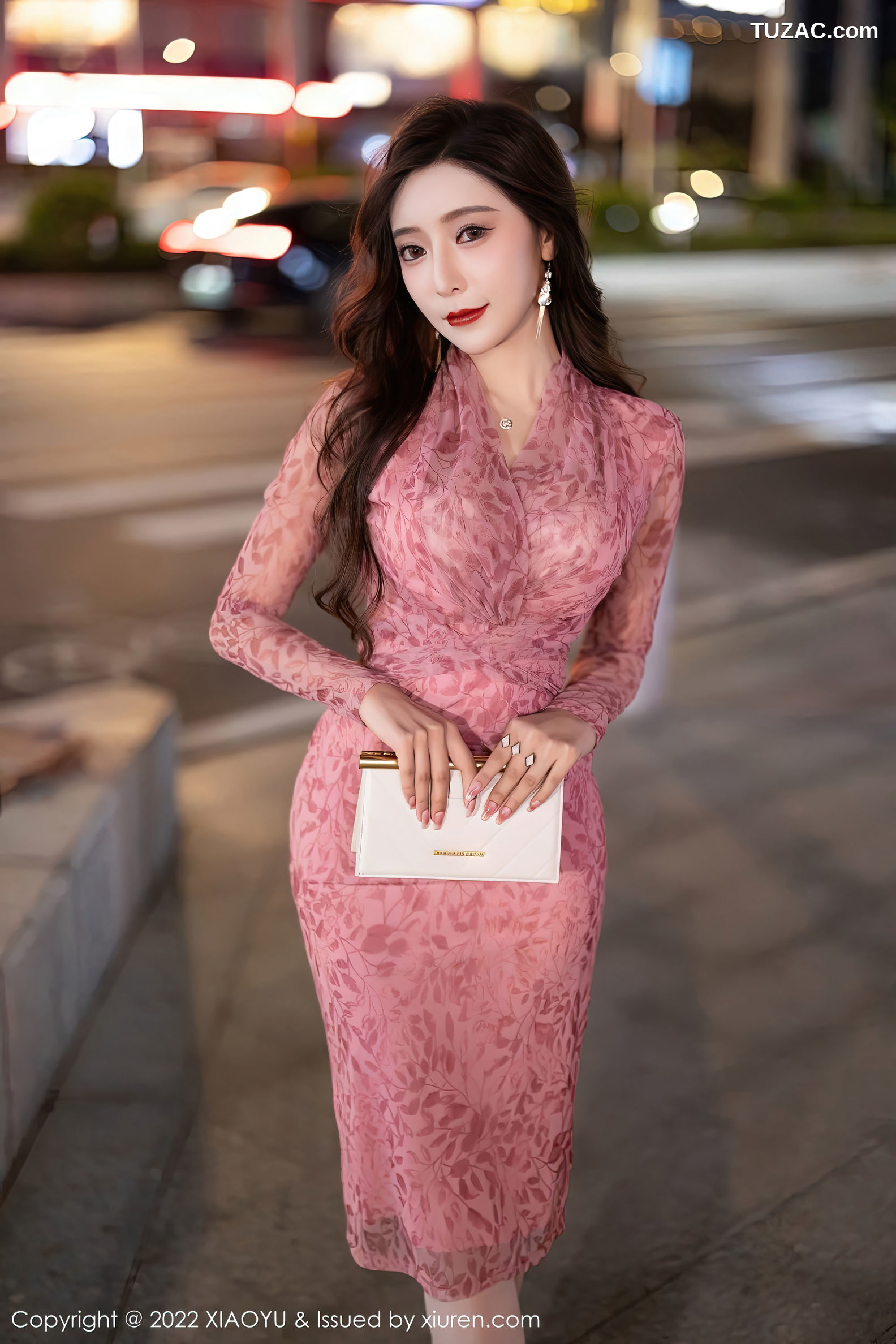 XiaoYu语画界-899-王馨瑶Yanni-浅红连衣短裙白色内衣肉丝-2022.11.08