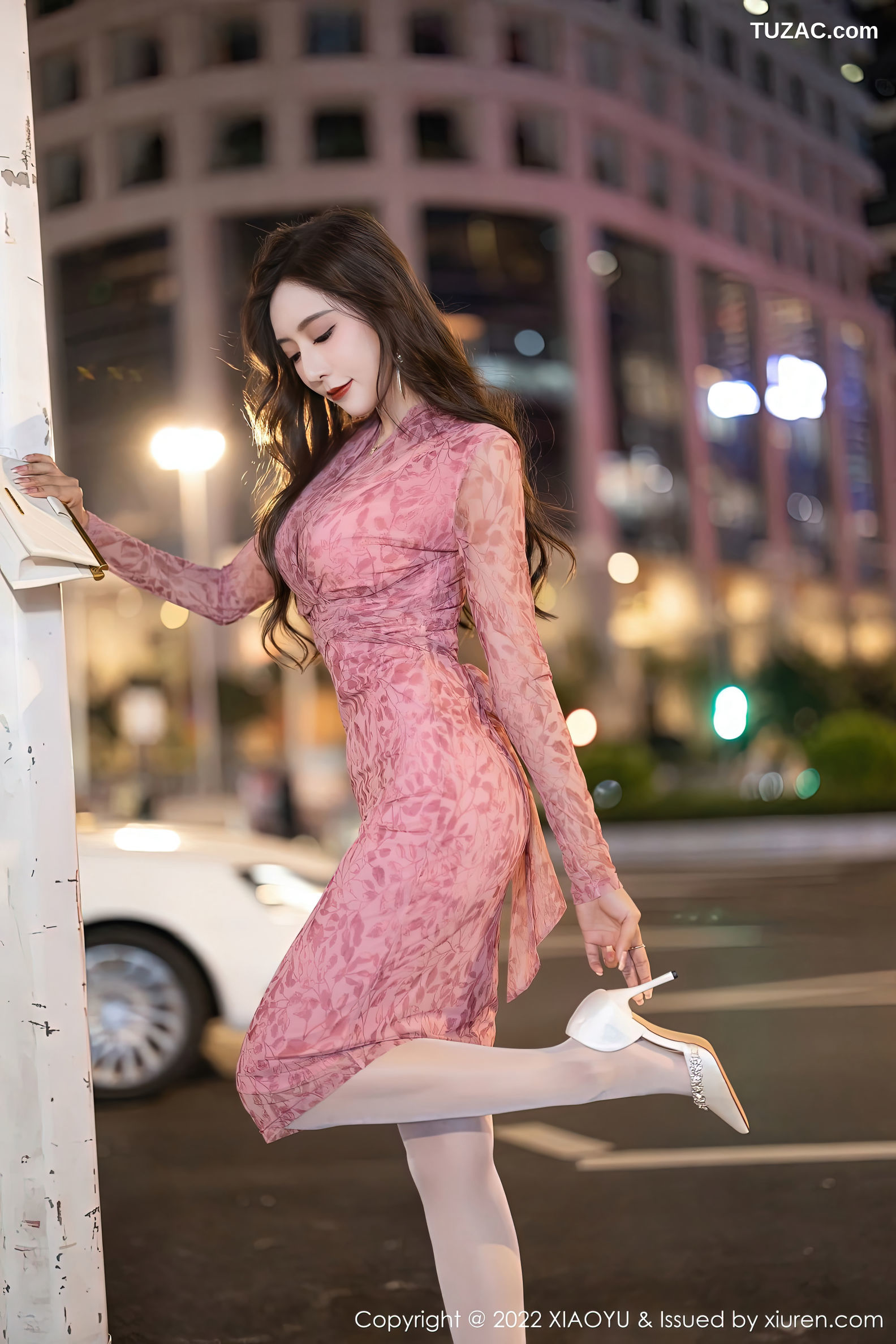 XiaoYu语画界-899-王馨瑶Yanni-浅红连衣短裙白色内衣肉丝-2022.11.08