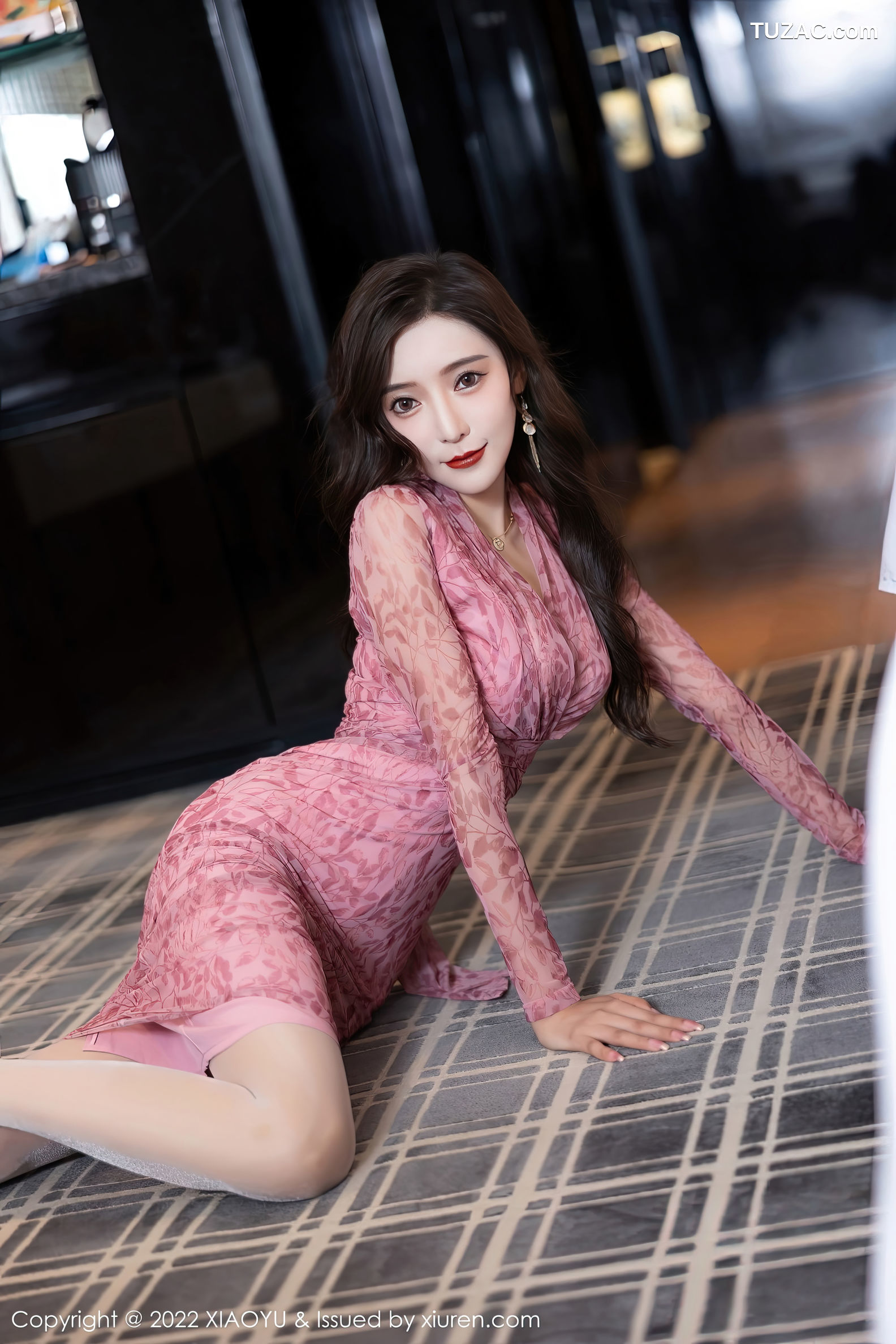 XiaoYu语画界-899-王馨瑶Yanni-浅红连衣短裙白色内衣肉丝-2022.11.08