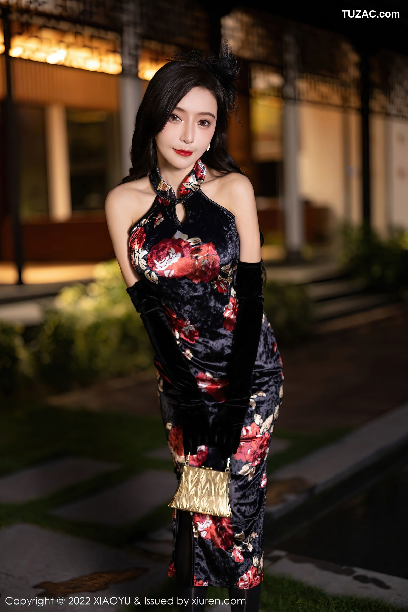 XiaoYu语画界-909-王馨瑶Yanni-深色旗袍红色内衣黑丝-2022.11.22