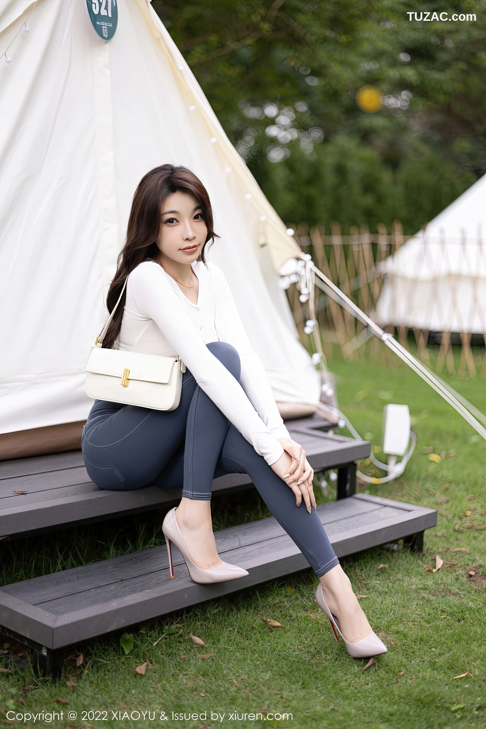 XiaoYu语画界-911-徐莉芝Booty-白色收身衣简约长裤-白色情趣内衣-2022.11.24