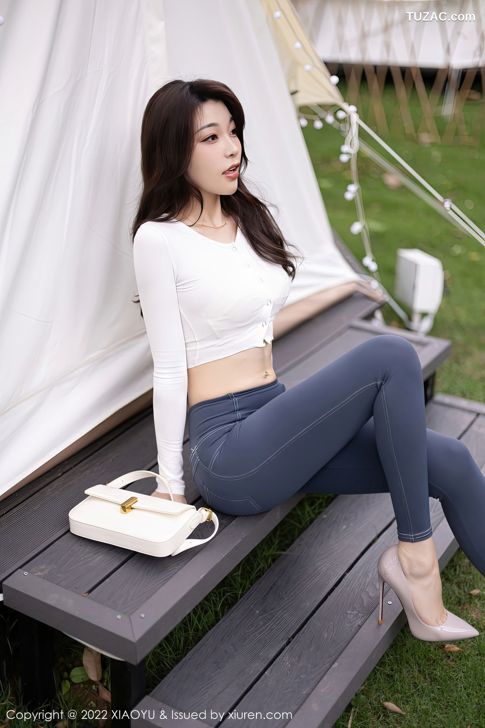 XiaoYu语画界-911-徐莉芝Booty-白色收身衣简约长裤-白色情趣内衣-2022.11.24