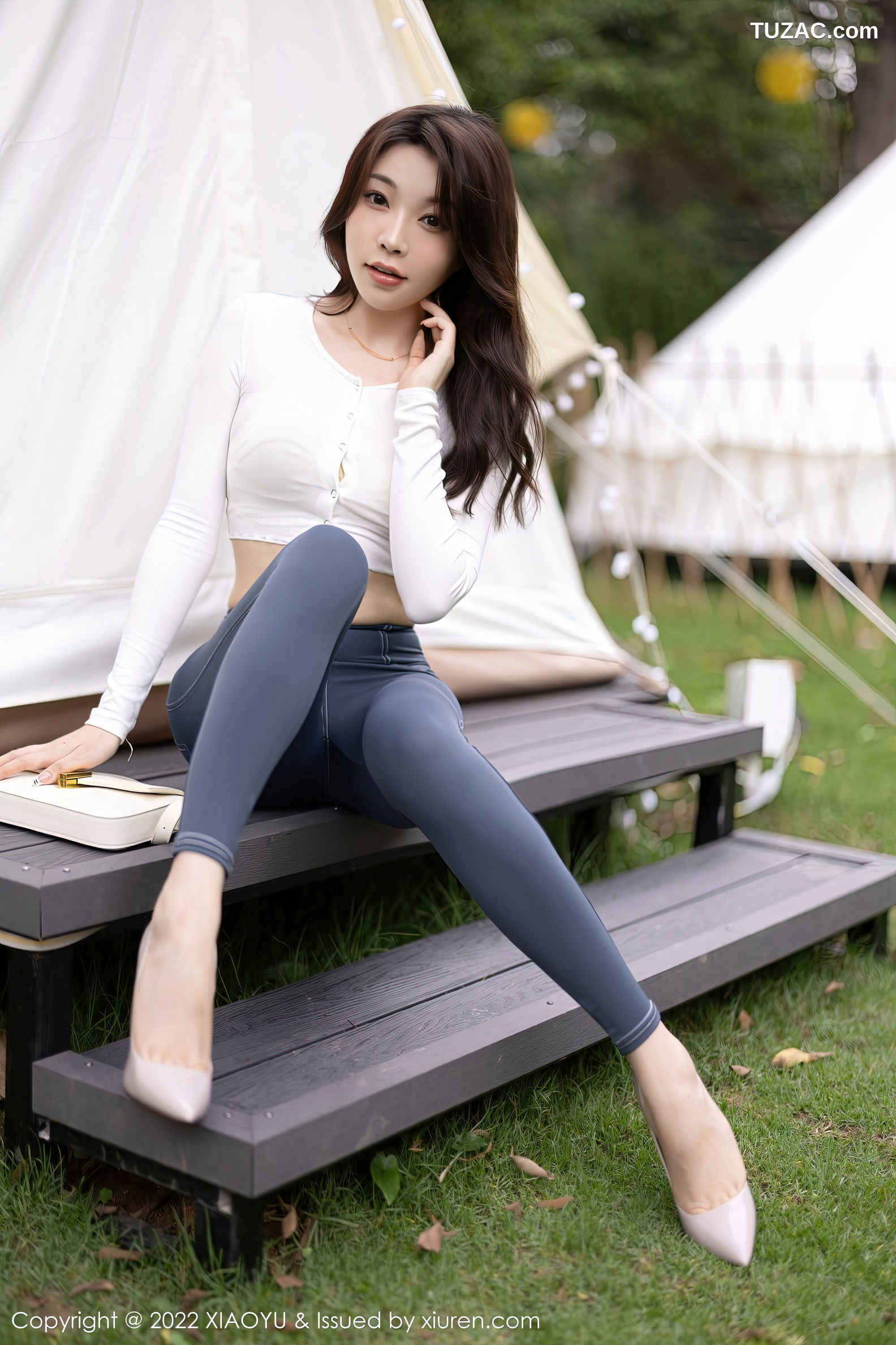 XiaoYu语画界-911-徐莉芝Booty-白色收身衣简约长裤-白色情趣内衣-2022.11.24