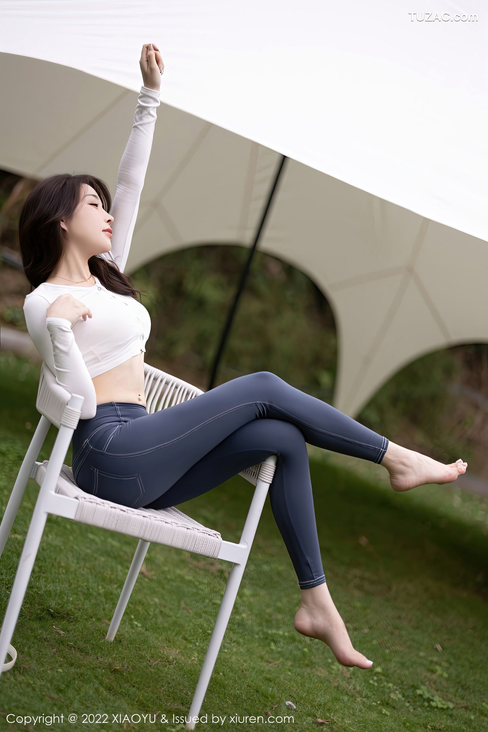 XiaoYu语画界-911-徐莉芝Booty-白色收身衣简约长裤-白色情趣内衣-2022.11.24