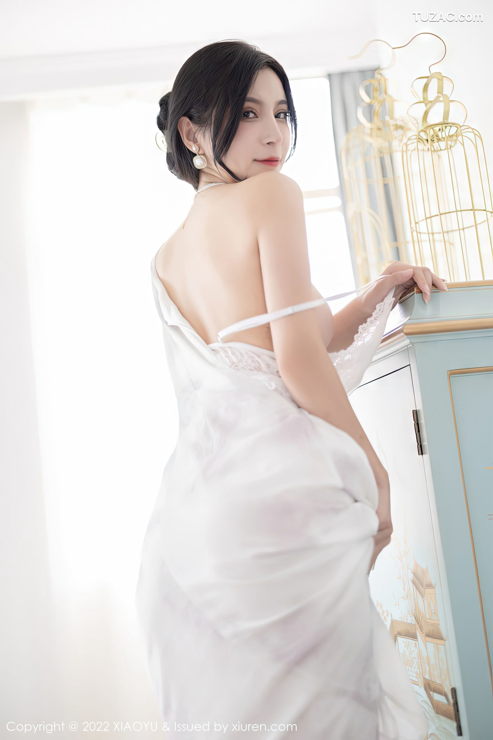 XiaoYu语画界-925-小蛮妖Yummy-白色薄透裙缕空蕾丝内衣-2022.12.14