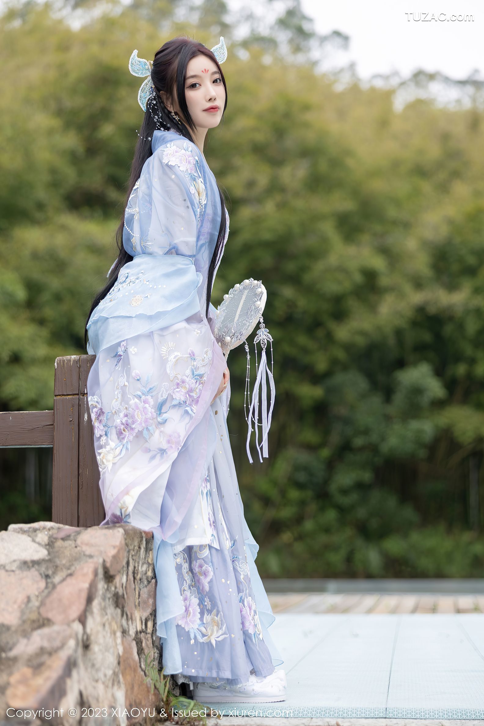 XiaoYu语画界-970-杨晨晨Yome-淡蓝紫色古装服白色蕾丝内衣-2023.02.21