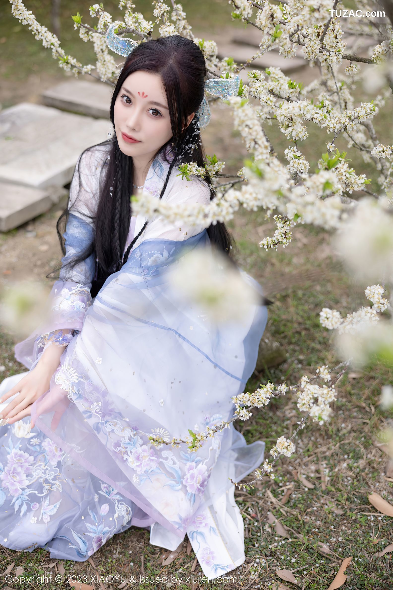 XiaoYu语画界-970-杨晨晨Yome-淡蓝紫色古装服白色蕾丝内衣-2023.02.21