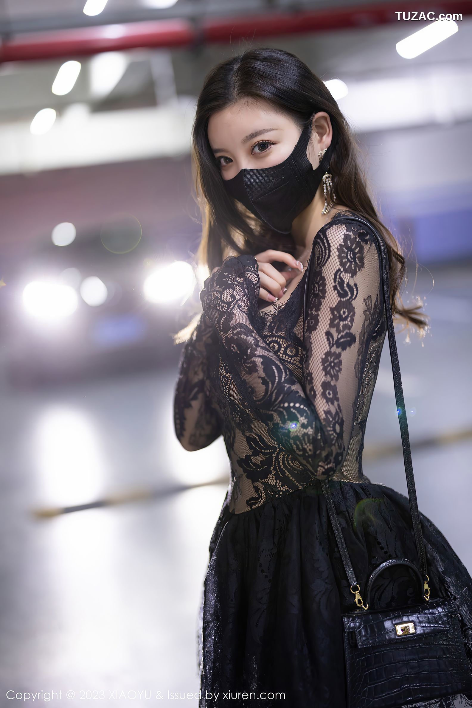 XiaoYu语画界-988-杨晨晨Yome-黑色蕾丝连衣短裙黑色内衣-2023.03.17