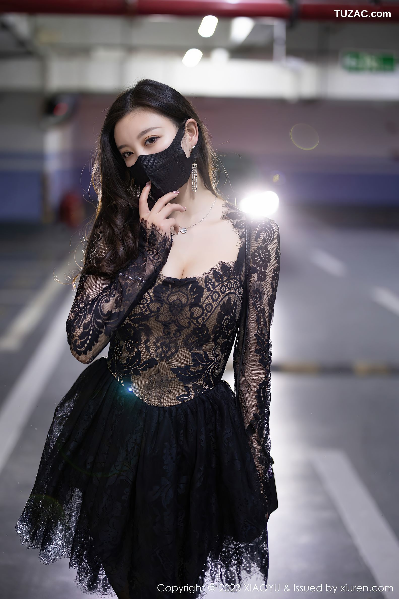 XiaoYu语画界-988-杨晨晨Yome-黑色蕾丝连衣短裙黑色内衣-2023.03.17