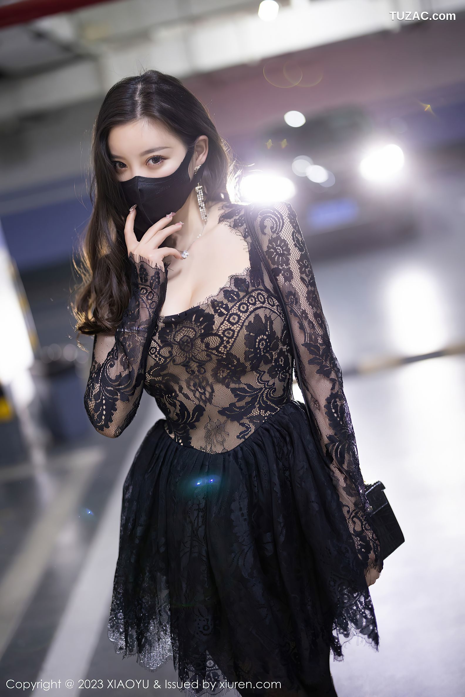 XiaoYu语画界-988-杨晨晨Yome-黑色蕾丝连衣短裙黑色内衣-2023.03.17