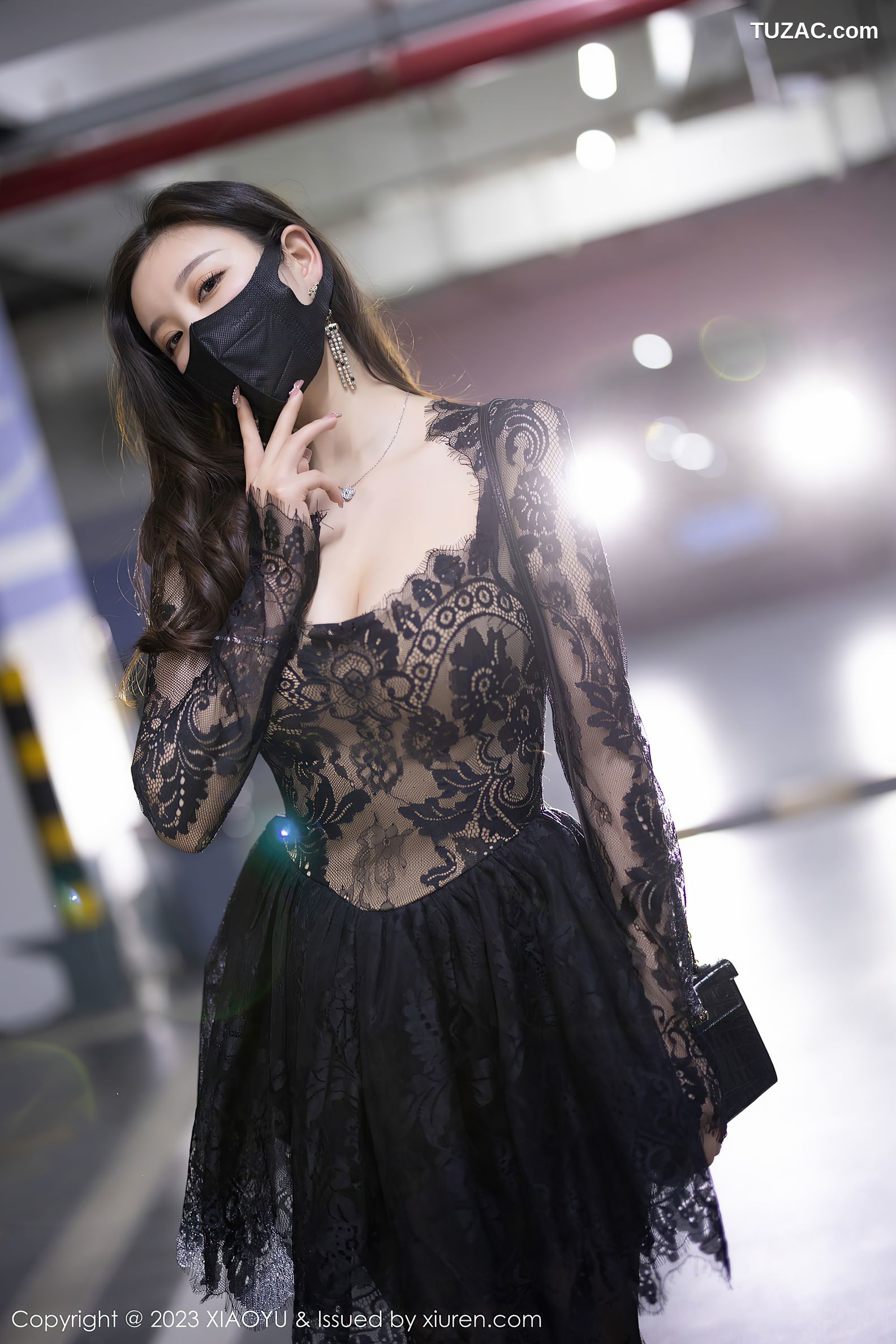 XiaoYu语画界-988-杨晨晨Yome-黑色蕾丝连衣短裙黑色内衣-2023.03.17