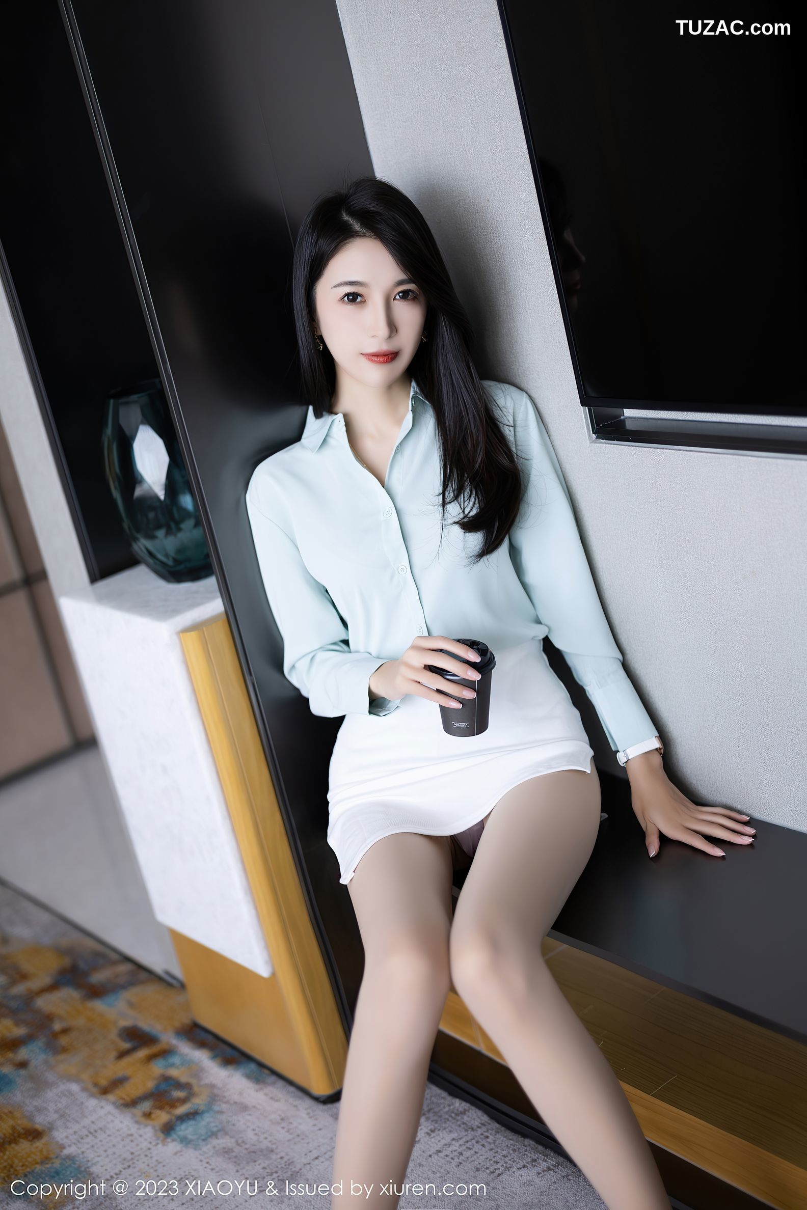 XiaoYu语画界-999-林乐一-白色OL职业装肉色内衣肉丝-2023.04.03
