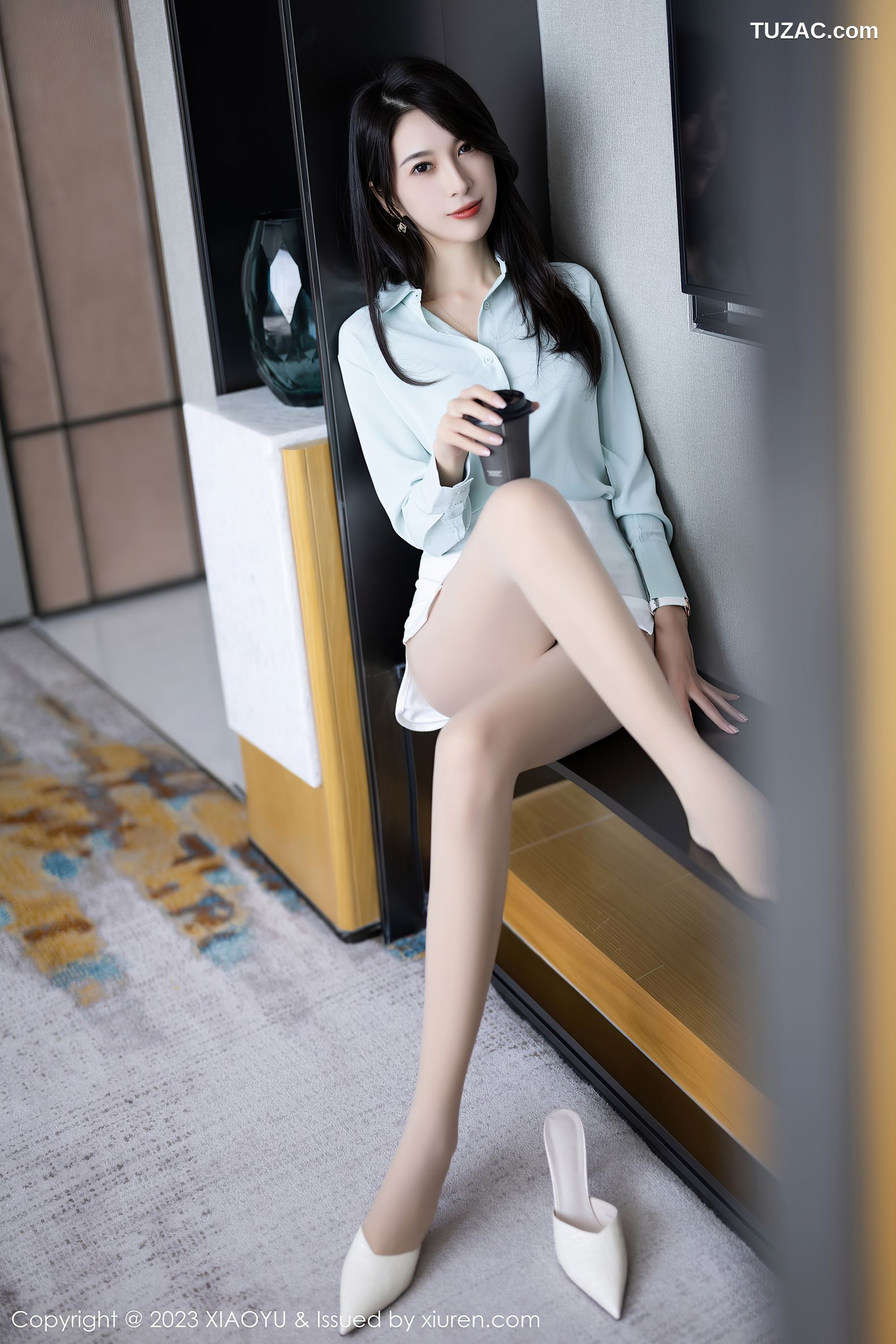 XiaoYu语画界-999-林乐一-白色OL职业装肉色内衣肉丝-2023.04.03