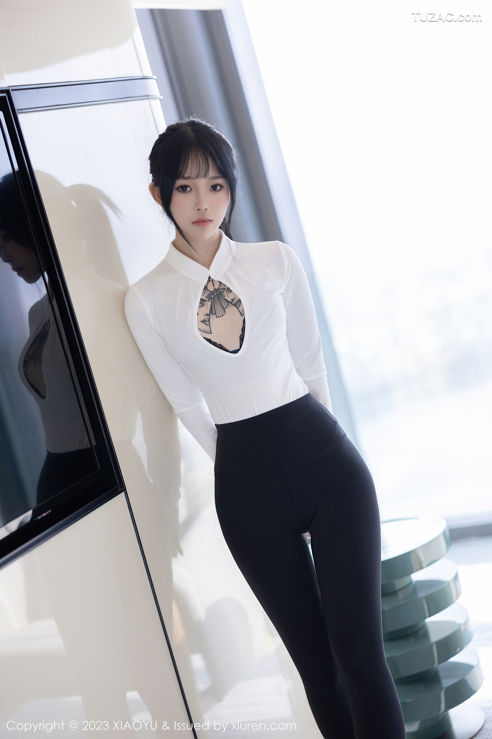 XiaoYu语画界-1006-奶瓶-黑连衣短裙蓝色蕾丝内衣-2023.04.13