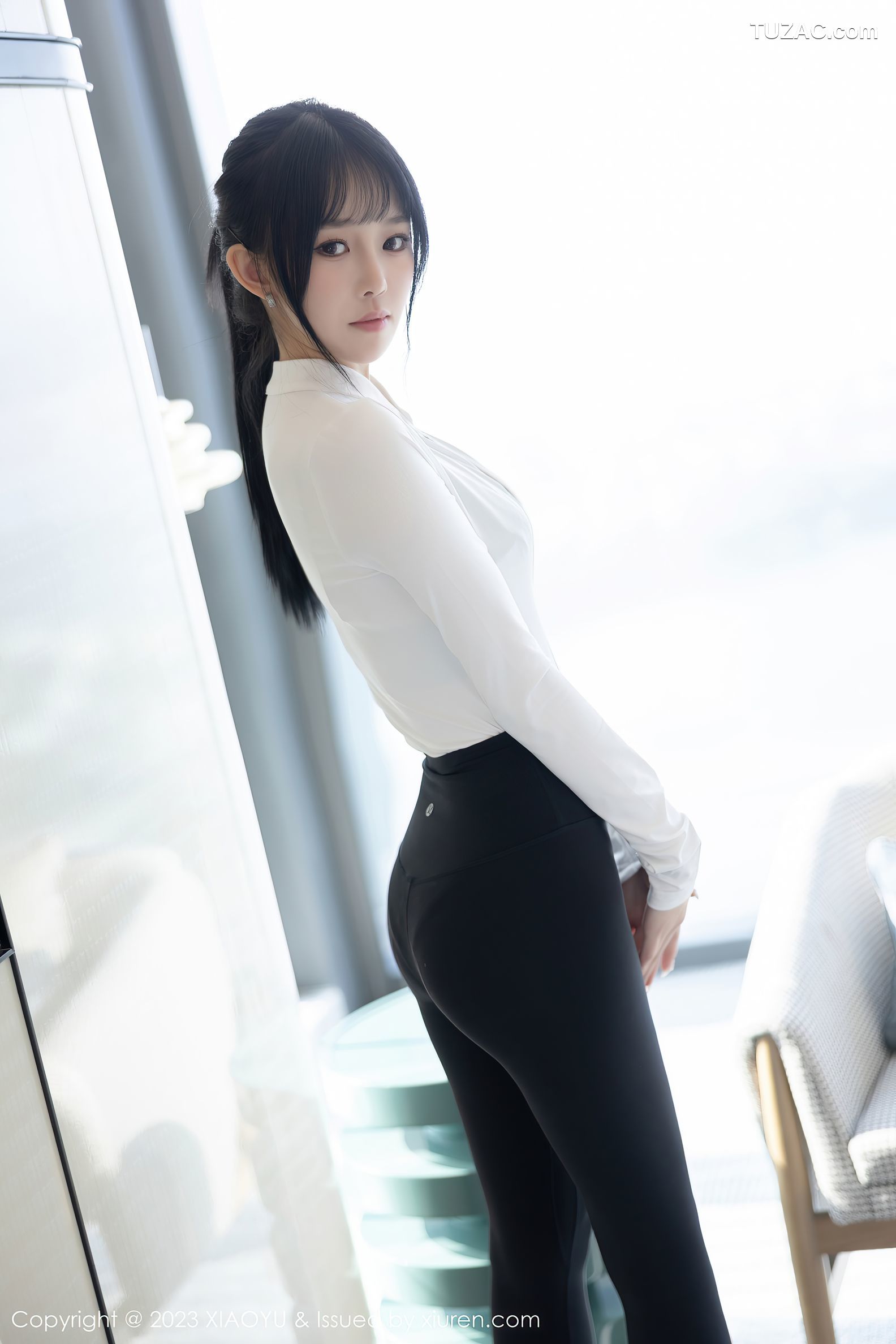 XiaoYu语画界-1006-奶瓶-黑连衣短裙蓝色蕾丝内衣-2023.04.13