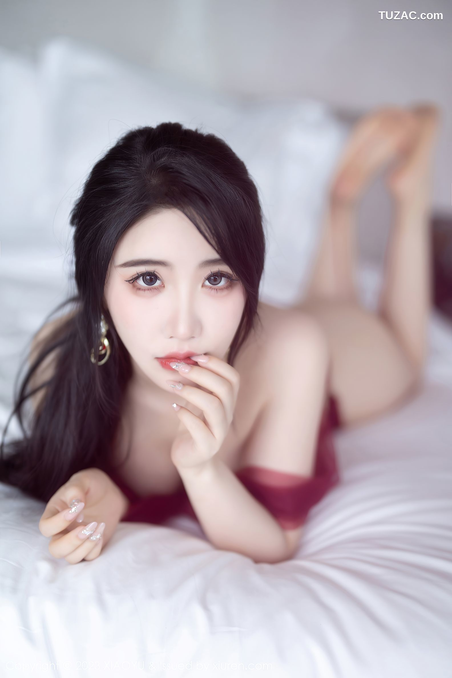 XiaoYu语画界-1010-樱桃酱-杭州旅拍-红色飘纱情趣内衣-2023.04.19
