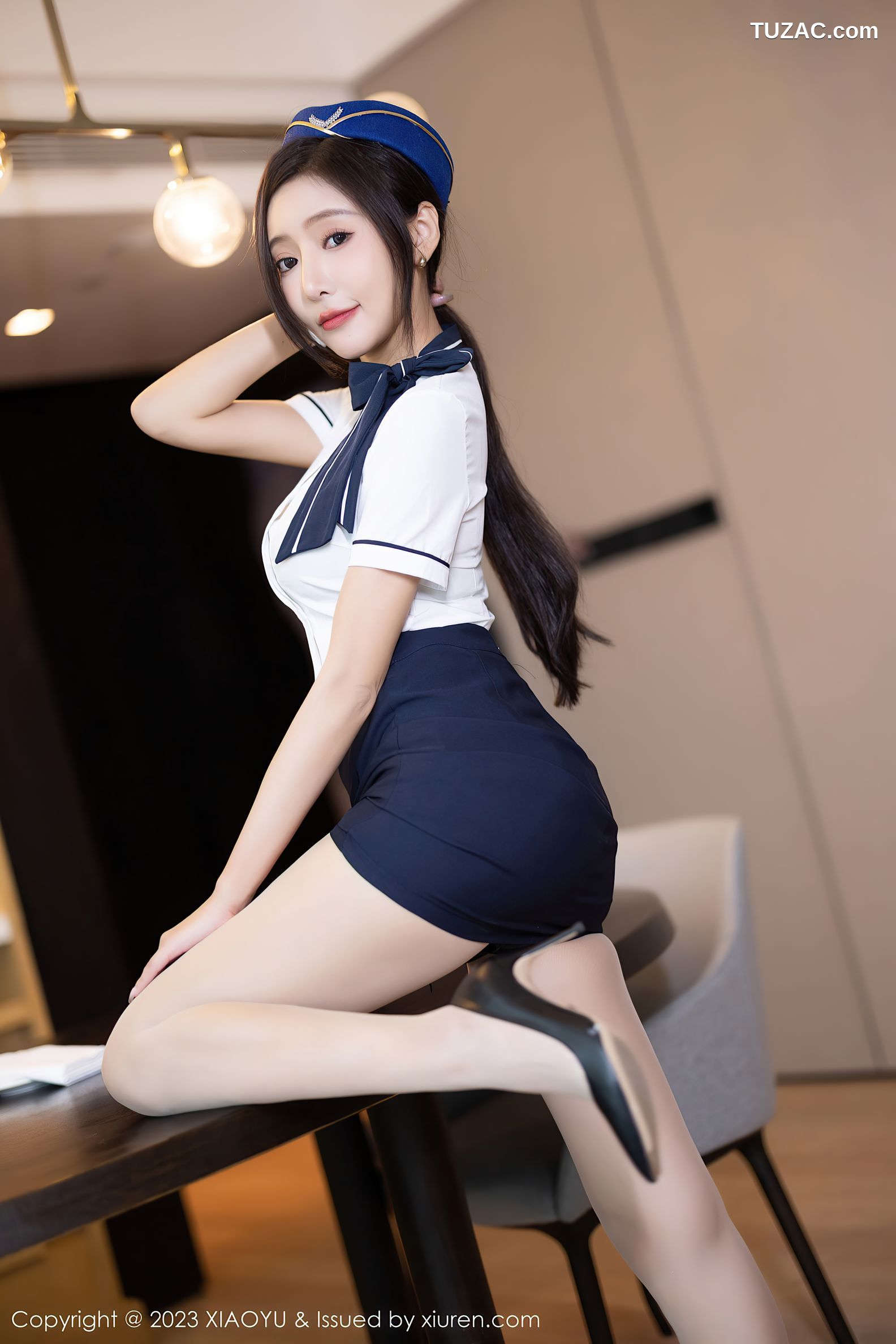 XiaoYu语画界-1012-王馨瑶Yanni-空姐制服银灰色内衣-2023.04.21