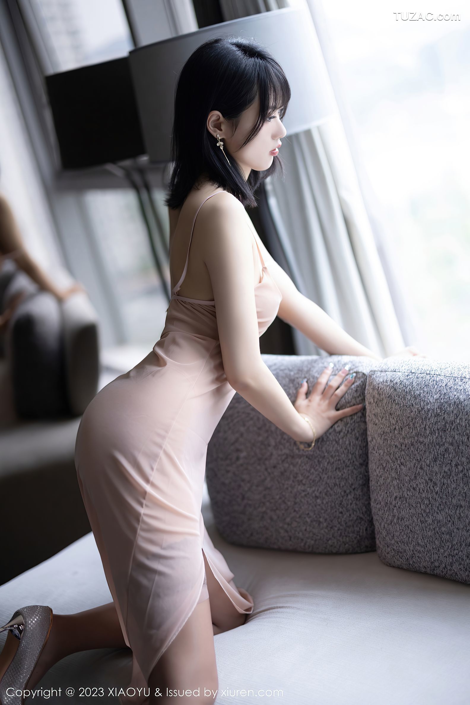 XiaoYu语画界-1028-林子遥-淡粉轻透吊带连衣长裙真空肉丝-2023.05.16