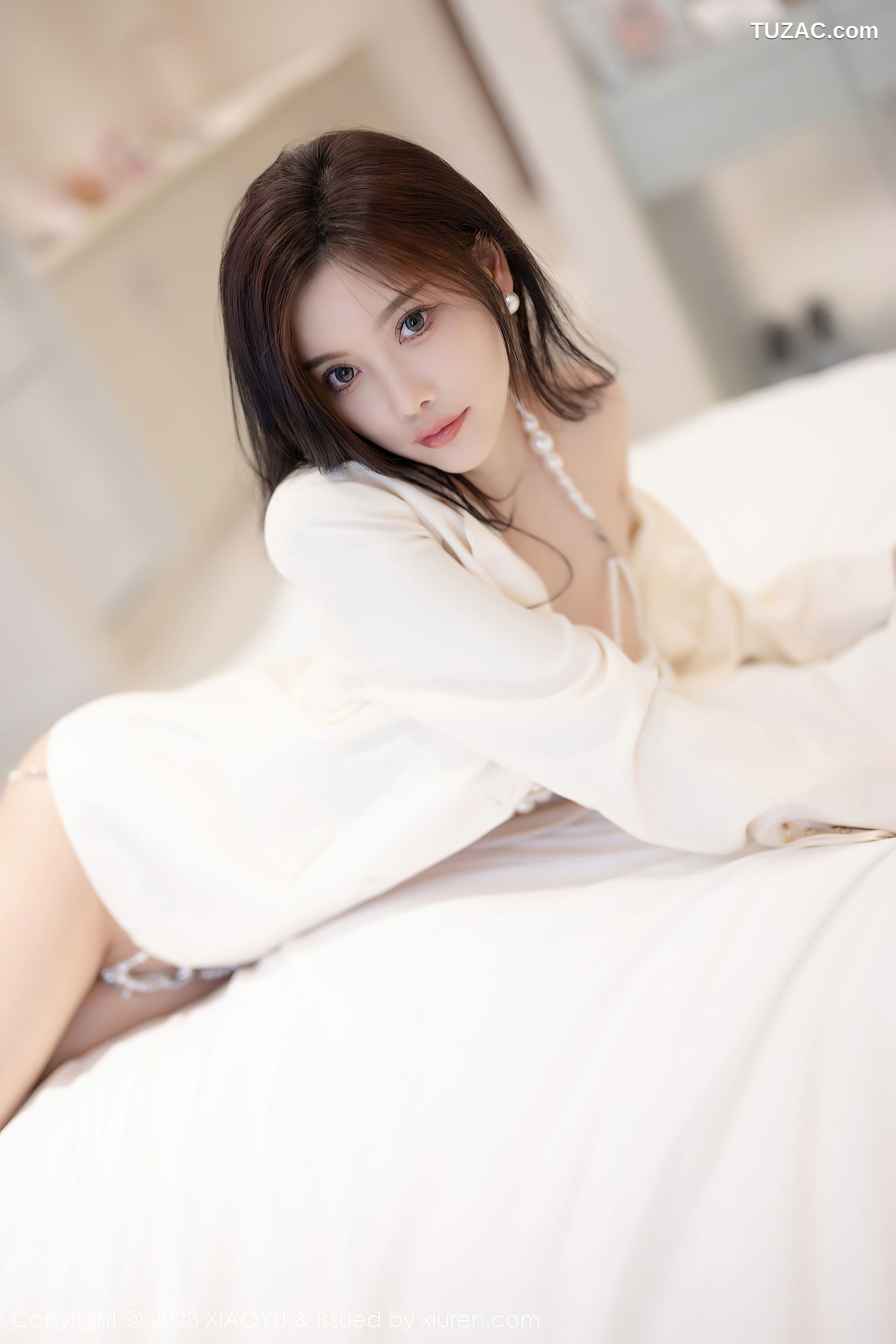 XiaoYu语画界-1031-杨晨晨Yome-白外套白色轻透蕾丝情趣内衣-2023.05.19