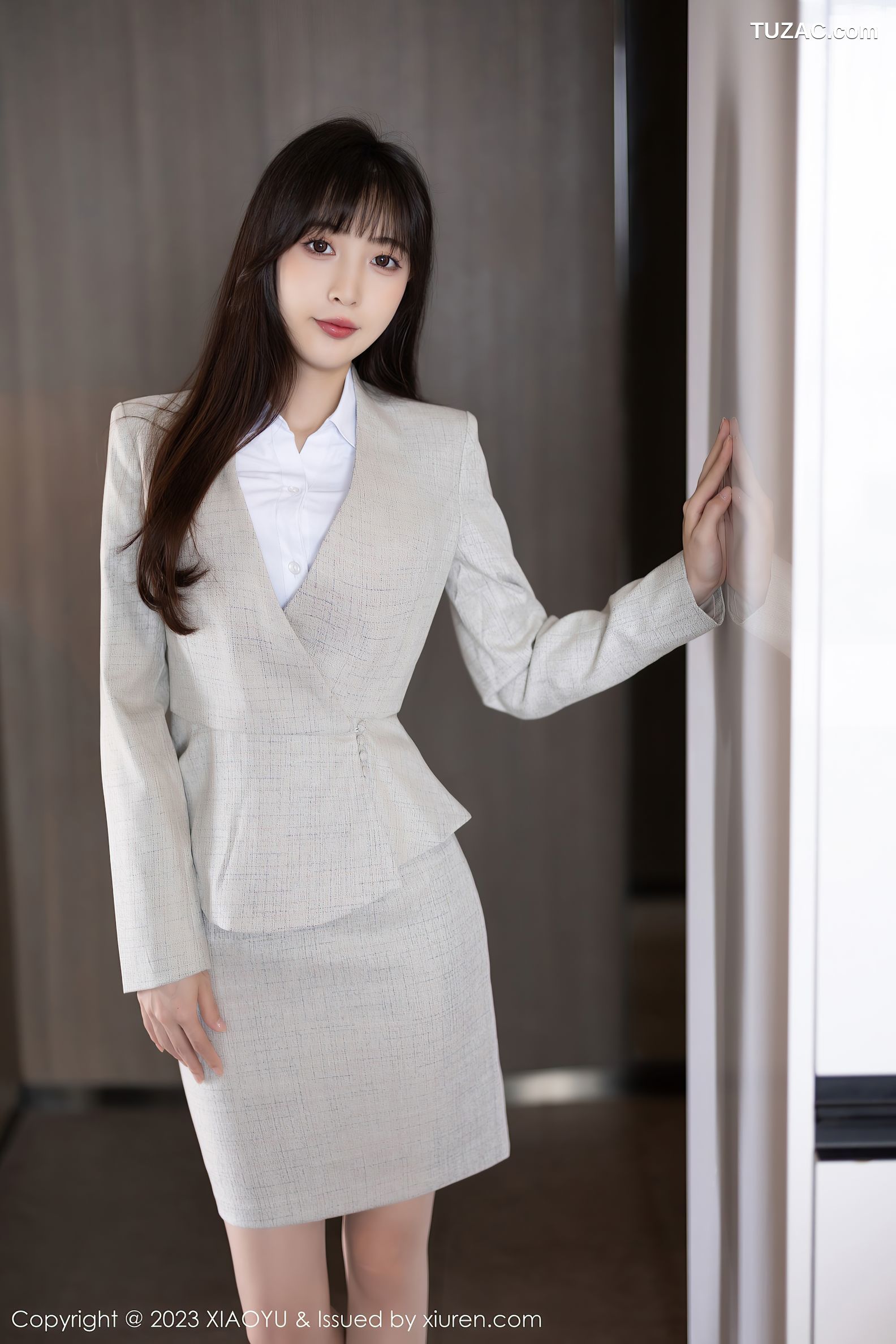 XiaoYu语画界-1034-林星阑-浅色职业装绿色内衣-2023.05.24