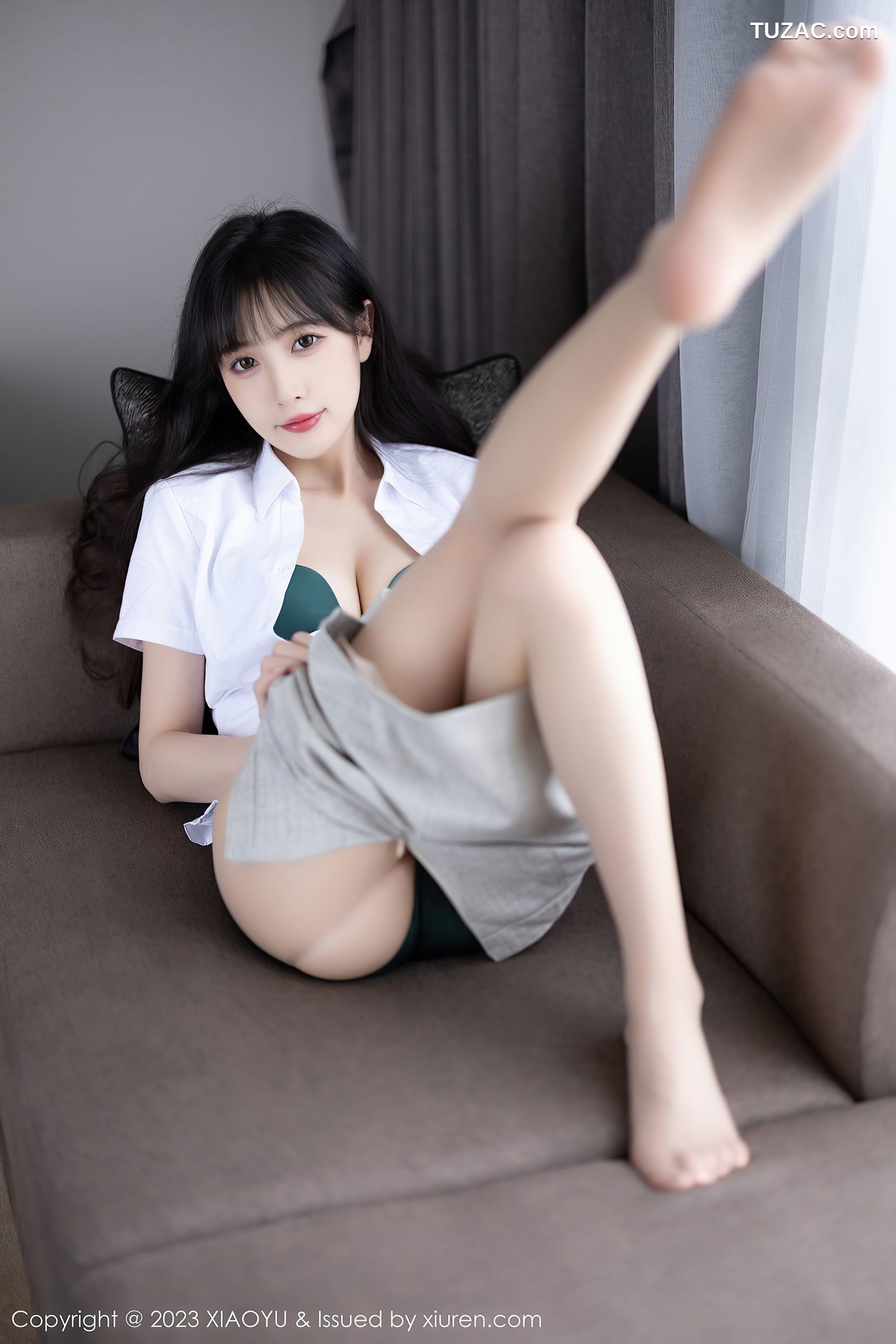 XiaoYu语画界-1034-林星阑-浅色职业装绿色内衣-2023.05.24