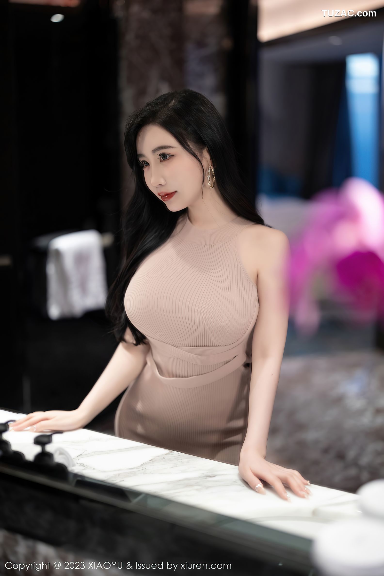 XiaoYu语画界-1035-Cherry樱桃酱-肉色针织连衣短裙肉丝-2023.05.25