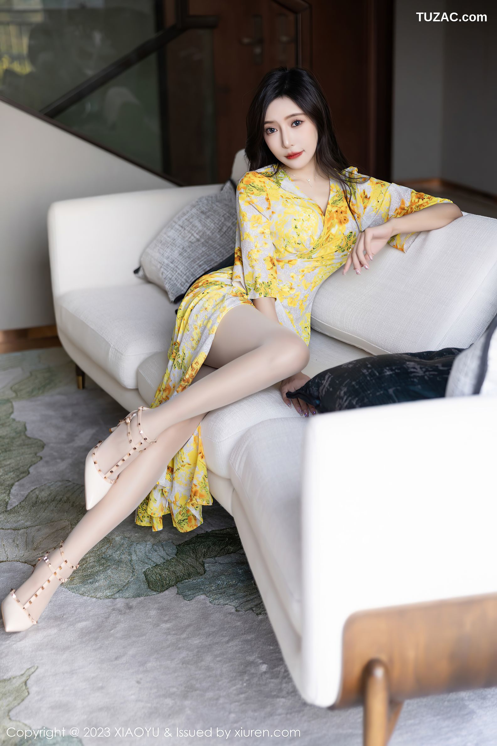 XiaoYu语画界-1043-王馨瑶yanni-贵州旅拍-黄色花长裙白色蕾丝内衣-2023.06.05