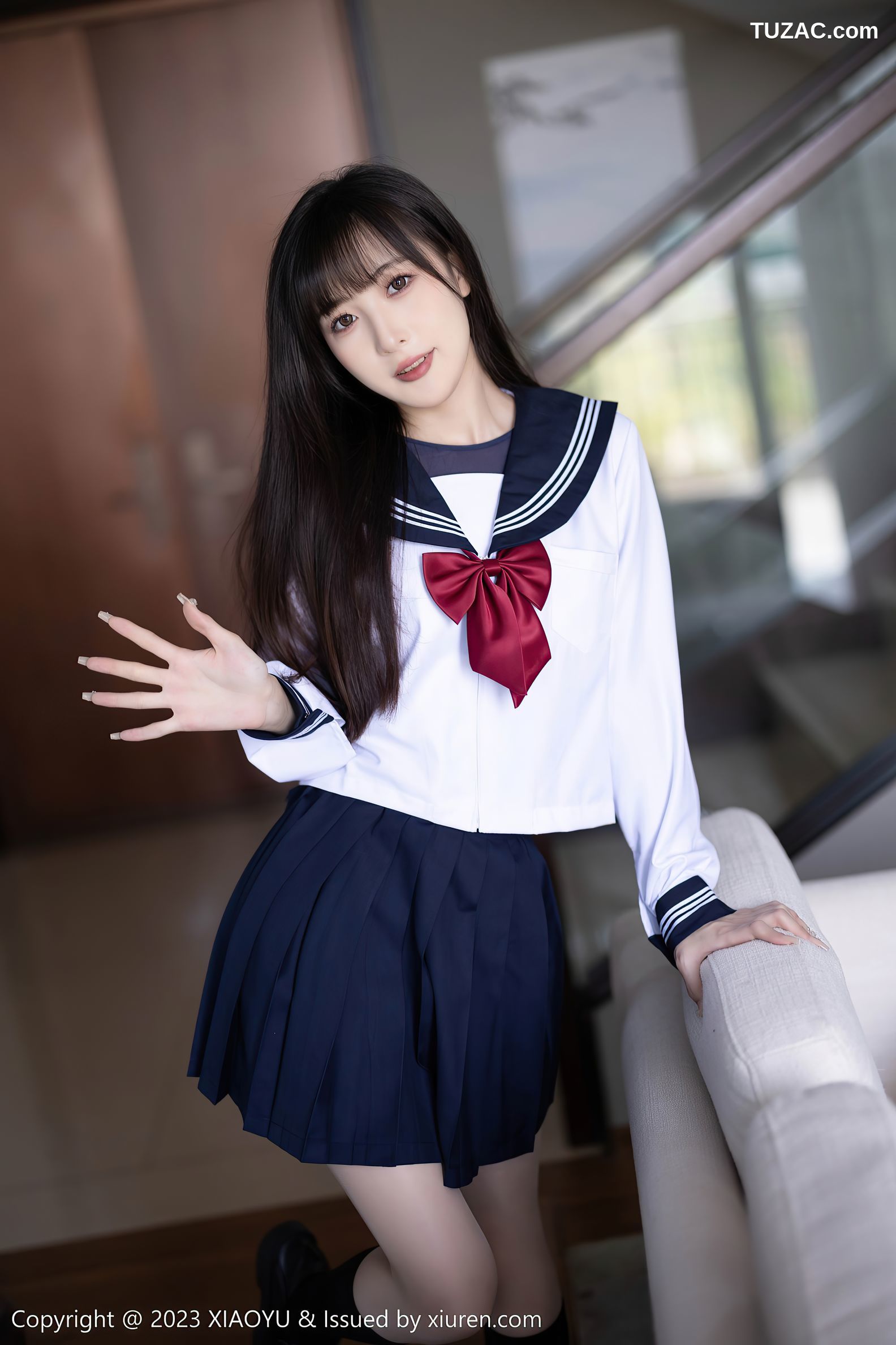 XiaoYu语画界-1045-林星阑-贵州旅拍-水手服学生装灰蓝死库水-2023.06.08