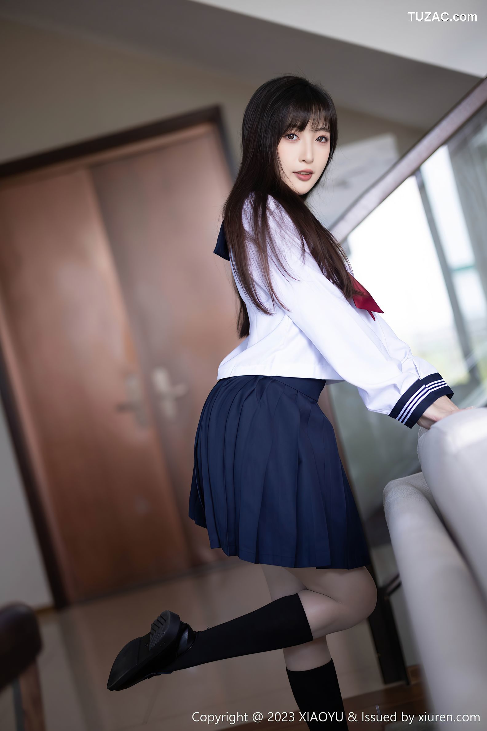 XiaoYu语画界-1045-林星阑-贵州旅拍-水手服学生装灰蓝死库水-2023.06.08
