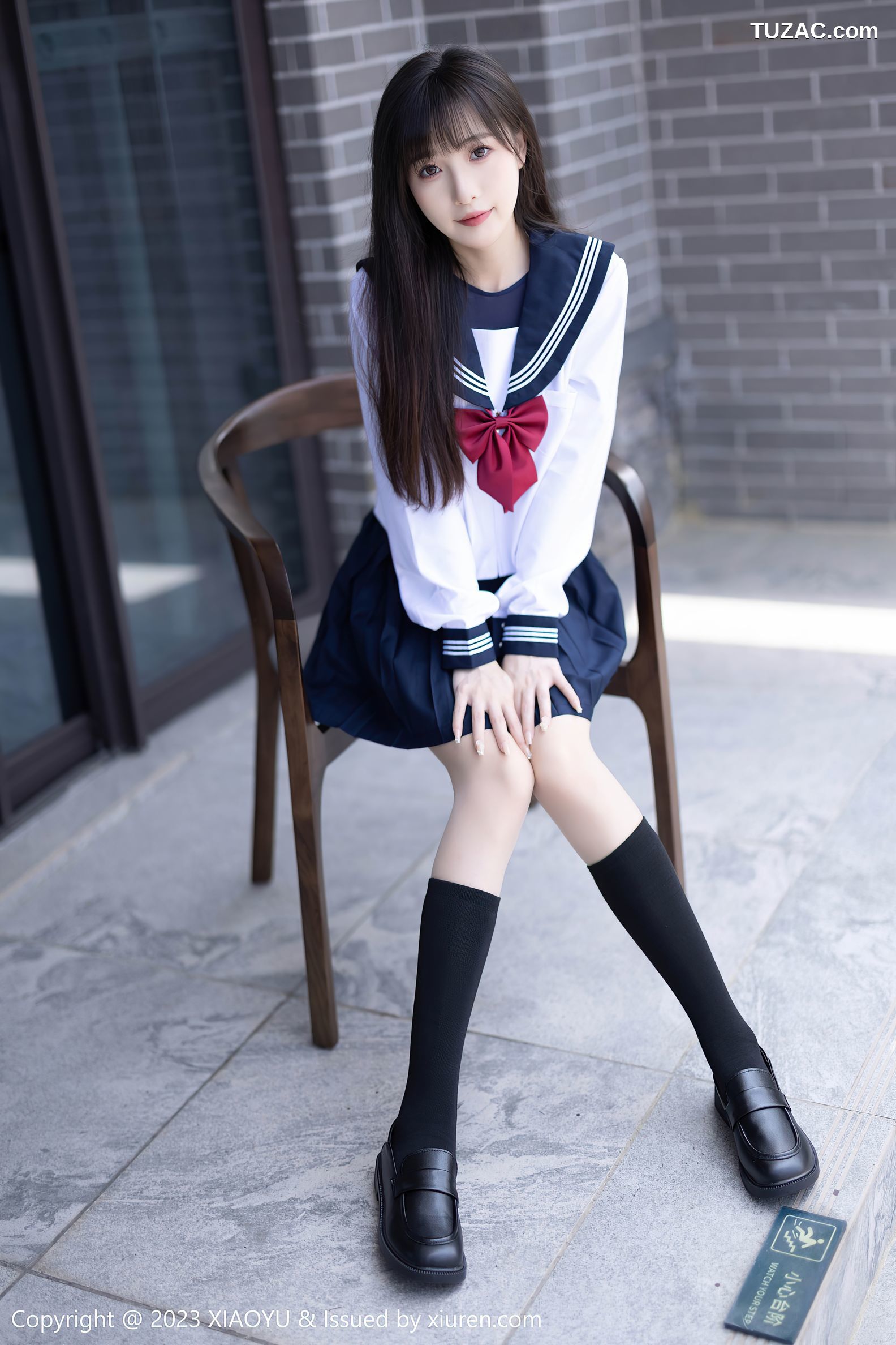 XiaoYu语画界-1045-林星阑-贵州旅拍-水手服学生装灰蓝死库水-2023.06.08
