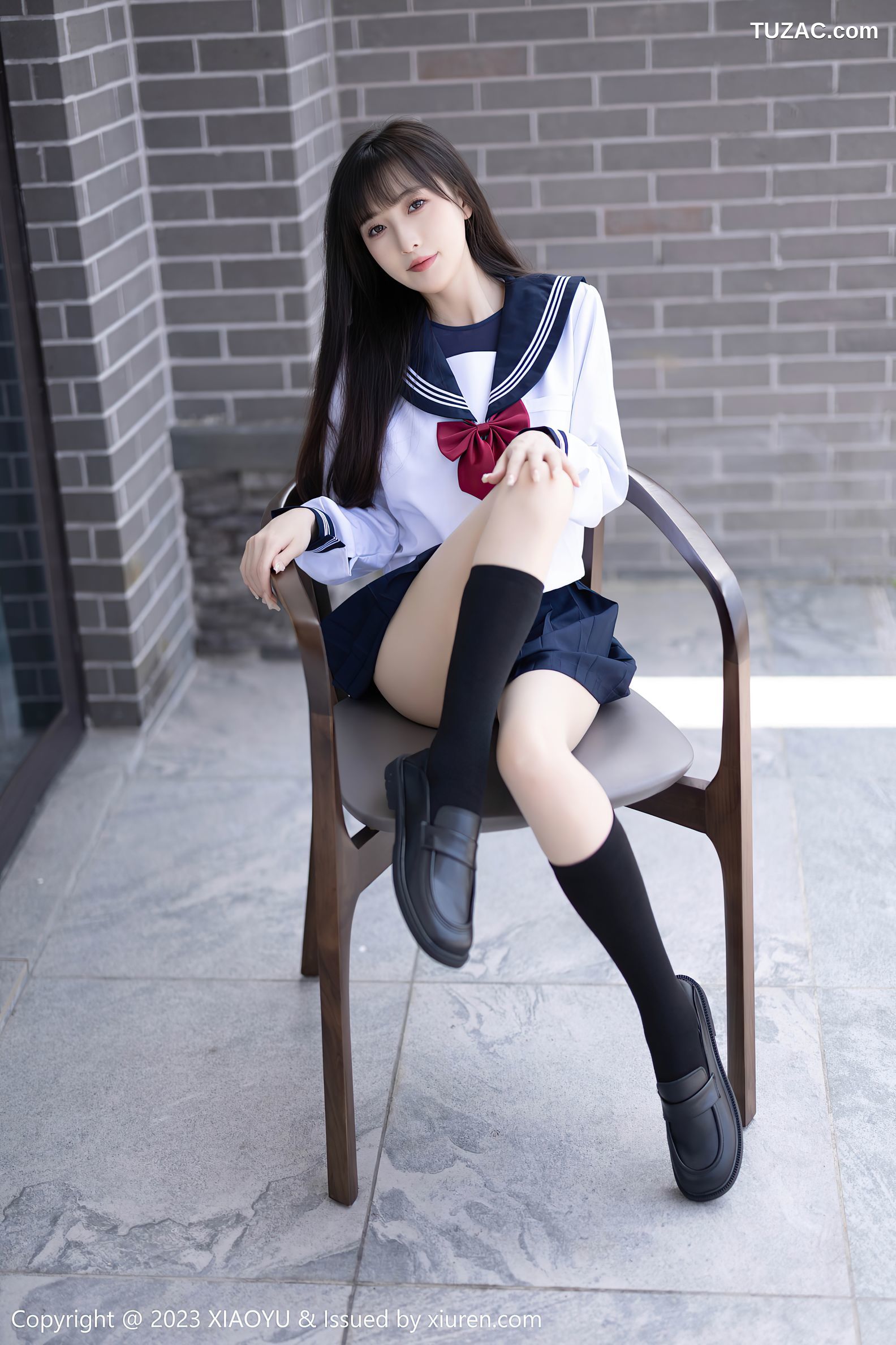 XiaoYu语画界-1045-林星阑-贵州旅拍-水手服学生装灰蓝死库水-2023.06.08