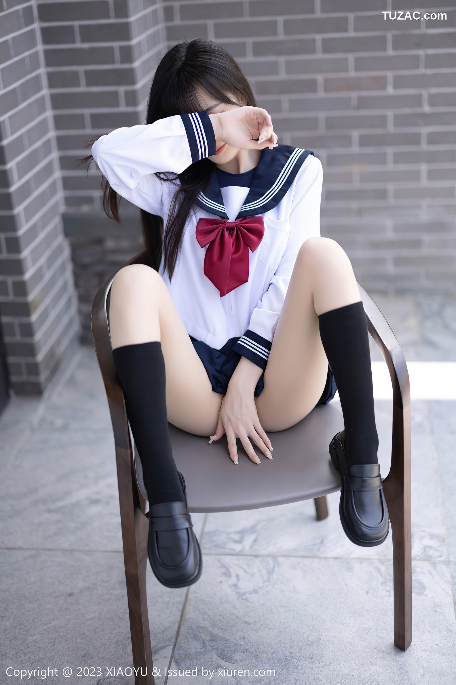 XiaoYu语画界-1045-林星阑-贵州旅拍-水手服学生装灰蓝死库水-2023.06.08
