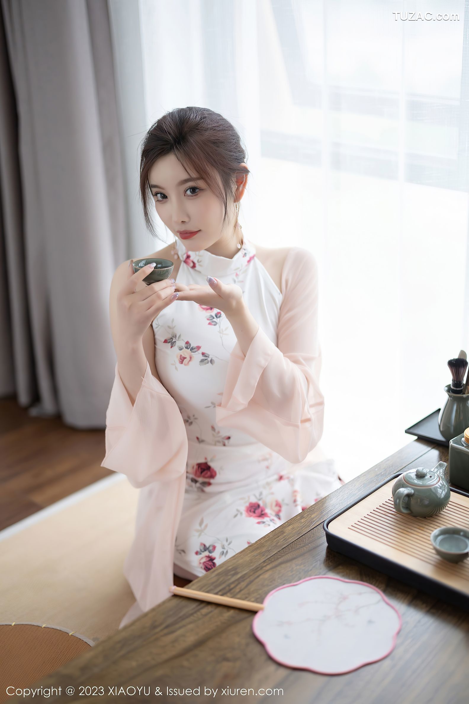 XiaoYu语画界-1046-杨晨晨Yome-贵州旅拍-江南风韵茶艺主题-白色红花旗袍-2023.06.09