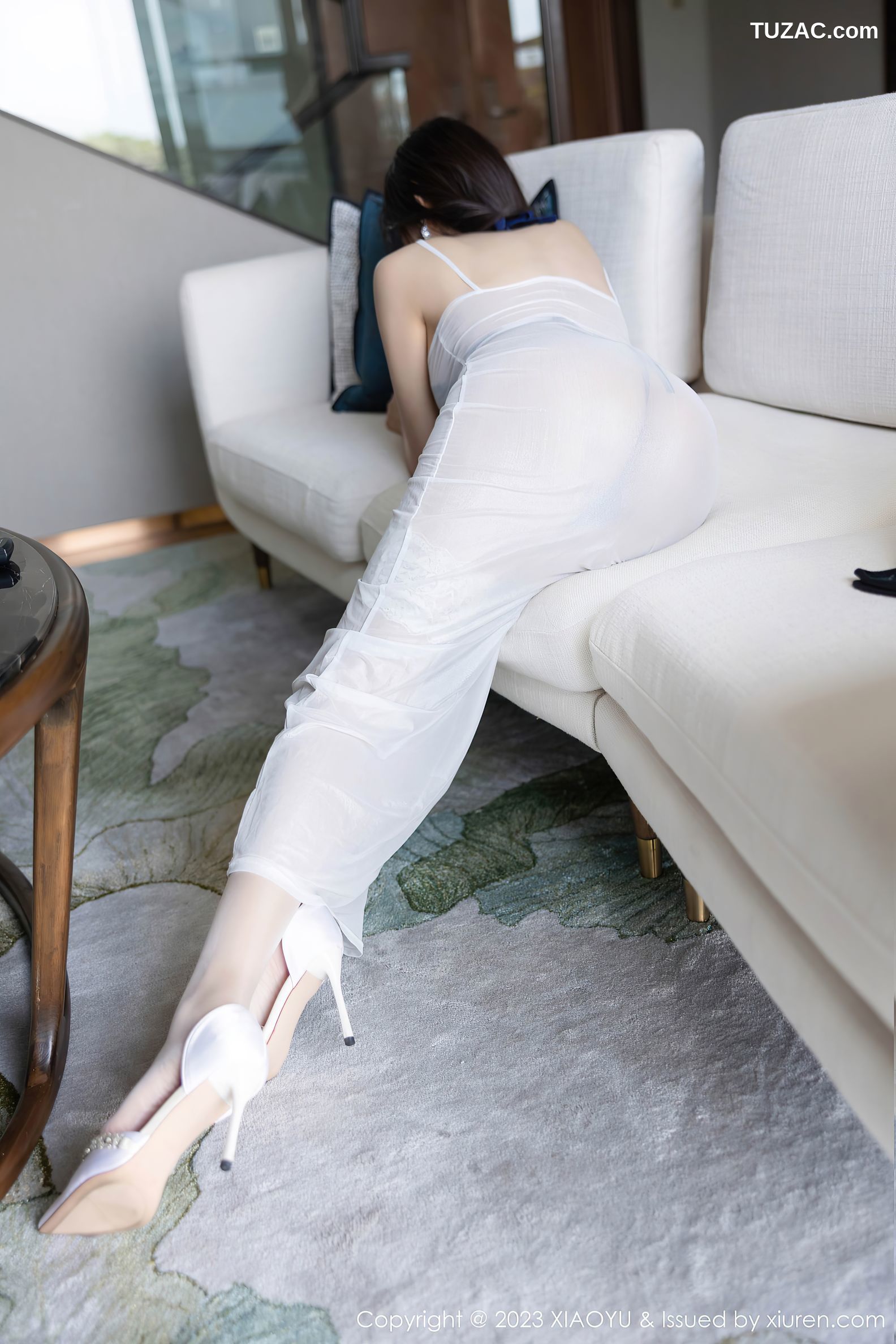 XiaoYu语画界-1052-王馨瑶yanni-贵州旅拍-白色轻透连衣长裙蓝色情趣内衣-2023.06.19