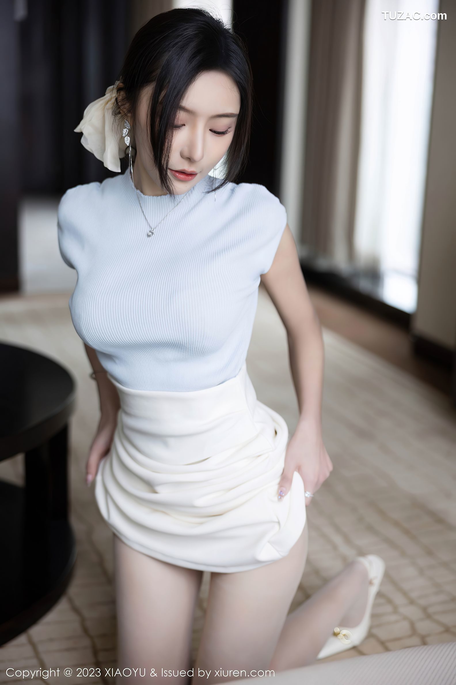 XiaoYu语画界-1059-王馨瑶yanni-白色旗袍奶白色内衣-2023.06.29