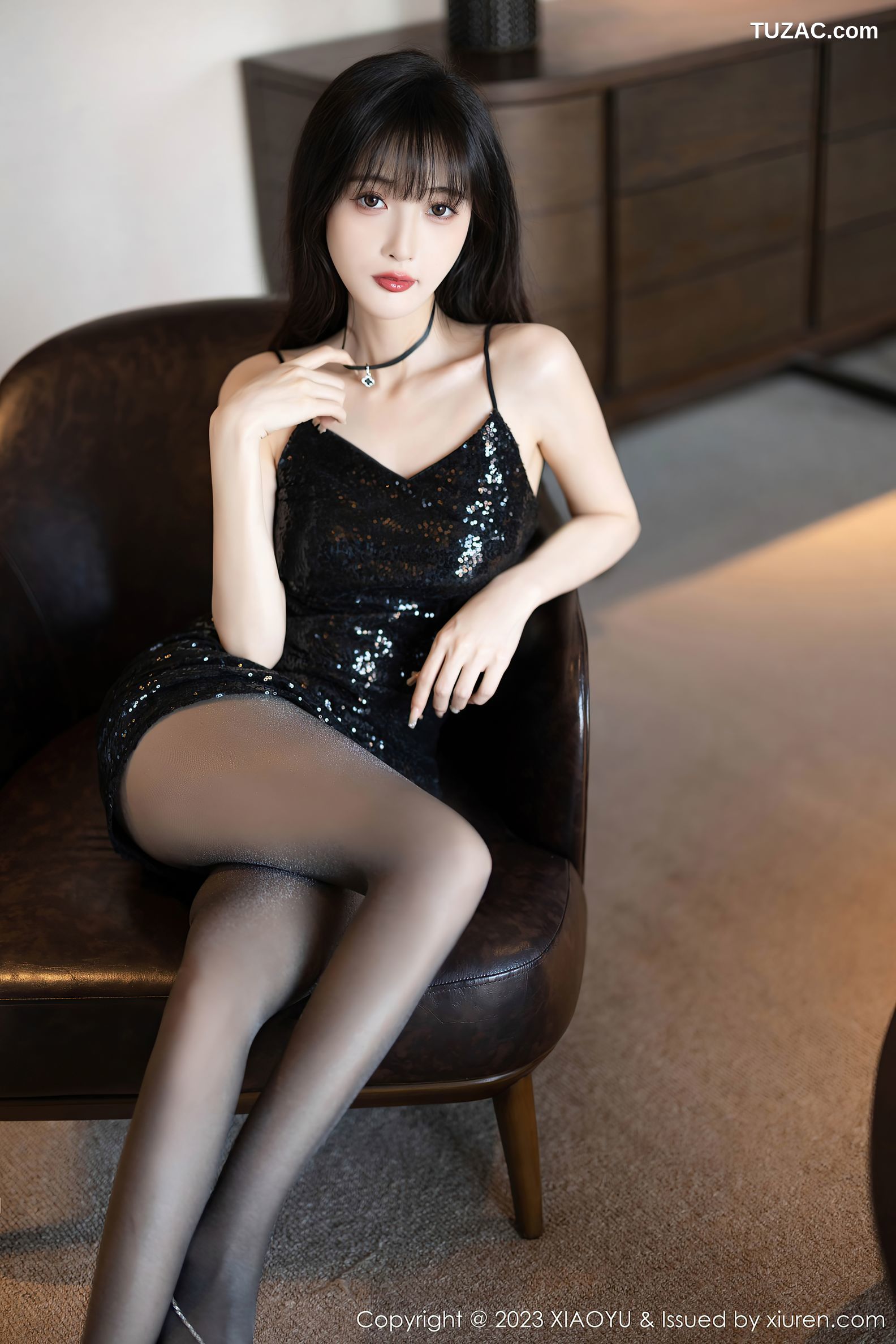 XiaoYu语画界-1061-林星阑-贵州旅拍-黑吊带亮片短裙黑纱轻透衬衫黑丝-2023.07.03