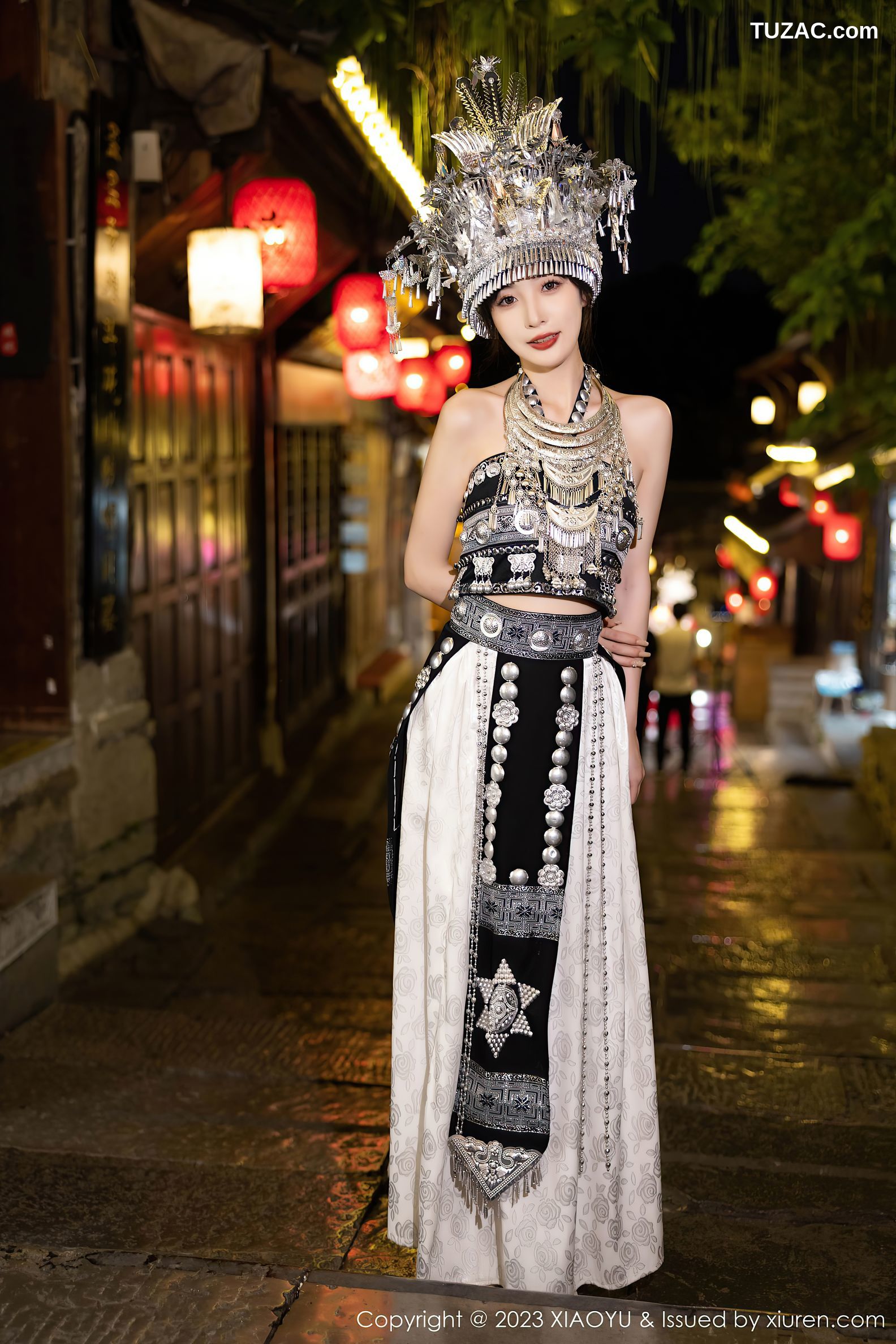 XiaoYu语画界-1071-林星阑-贵州旅拍-旗袍-浅粉内衣-苗族服饰-2023.07.17