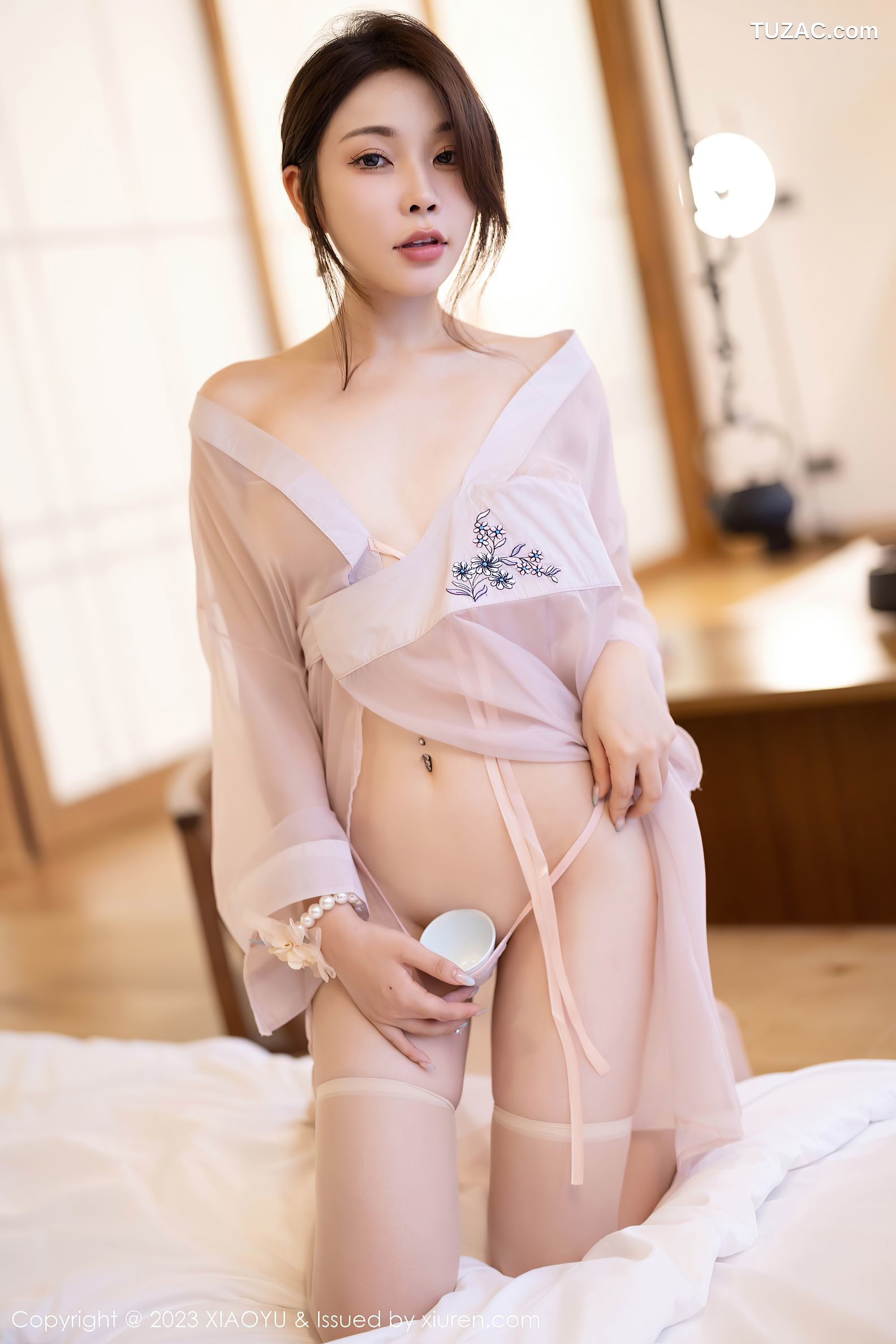 XiaoYu语画界-1076-徐莉芝Booty-浅粉透视和服-2023.07.24