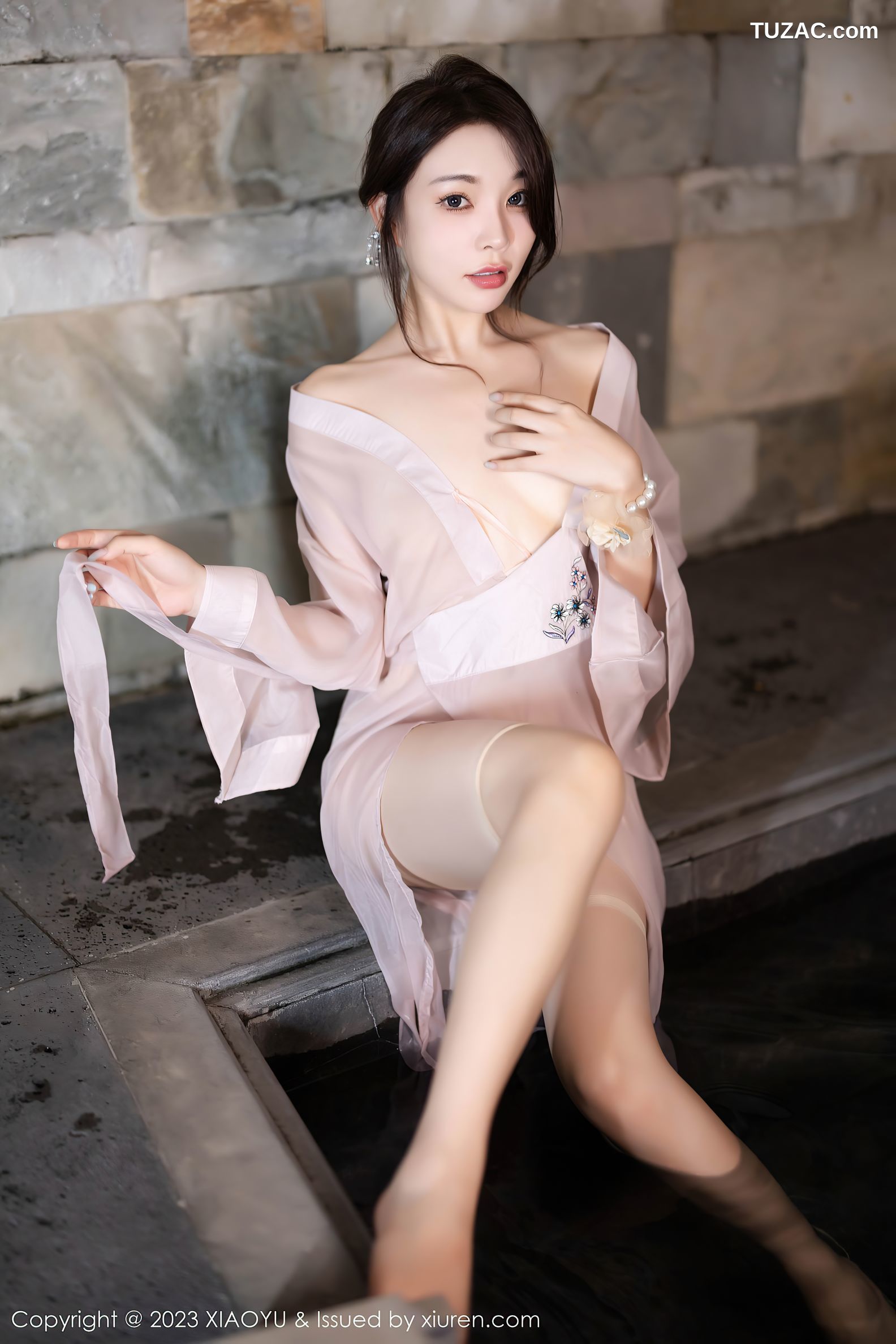 XiaoYu语画界-1076-徐莉芝Booty-浅粉透视和服-2023.07.24