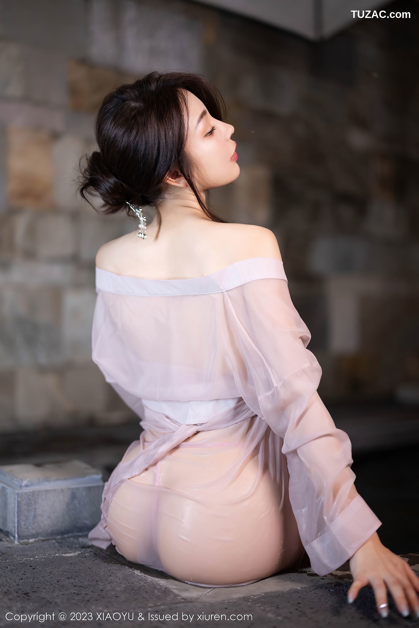 XiaoYu语画界-1076-徐莉芝Booty-浅粉透视和服-2023.07.24