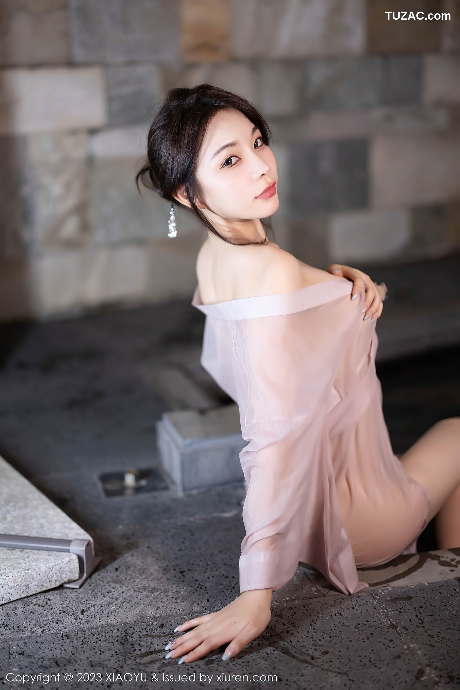 XiaoYu语画界-1076-徐莉芝Booty-浅粉透视和服-2023.07.24