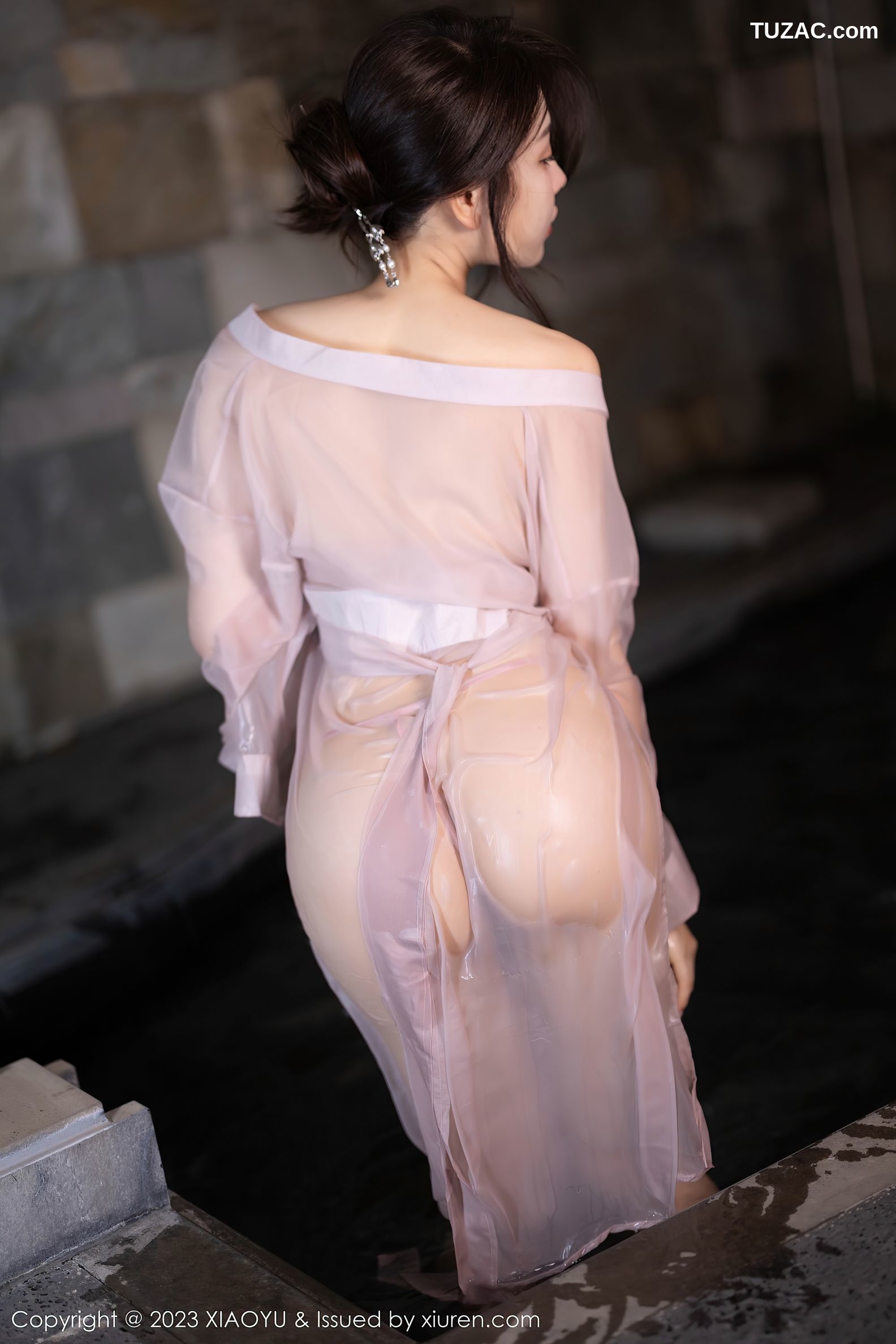 XiaoYu语画界-1076-徐莉芝Booty-浅粉透视和服-2023.07.24