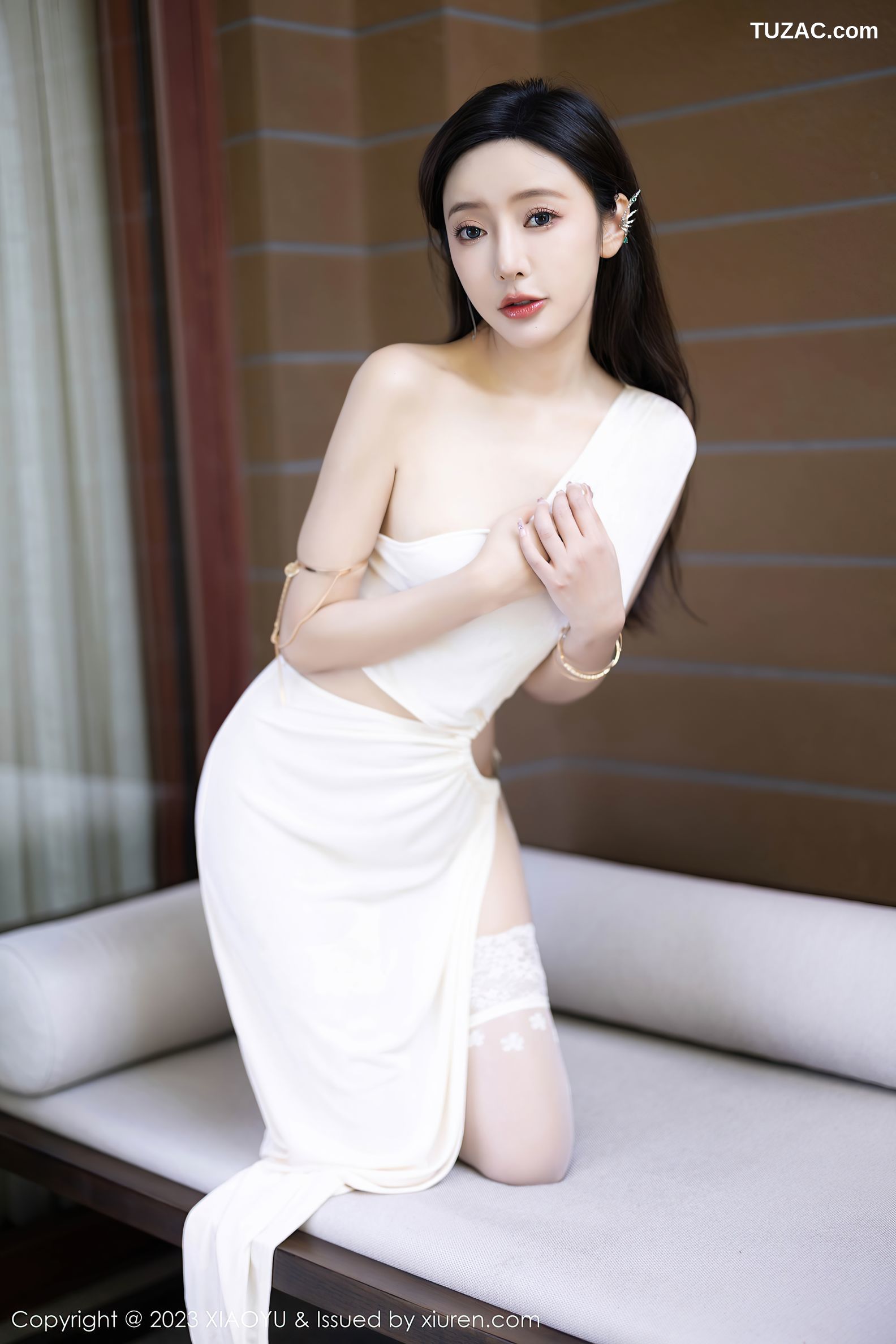 XiaoYu语画界-1082-王馨瑶yanni-贵州旅拍-白色长裙-轻透黑色情趣内衣黑丝-2023.08.01