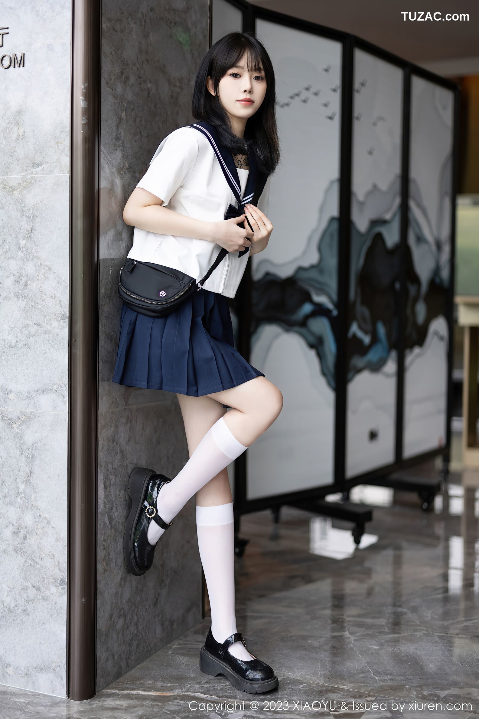 XiaoYu语画界-1087-奶瓶-水手服短裙学生装白色内衣-2023.08.08