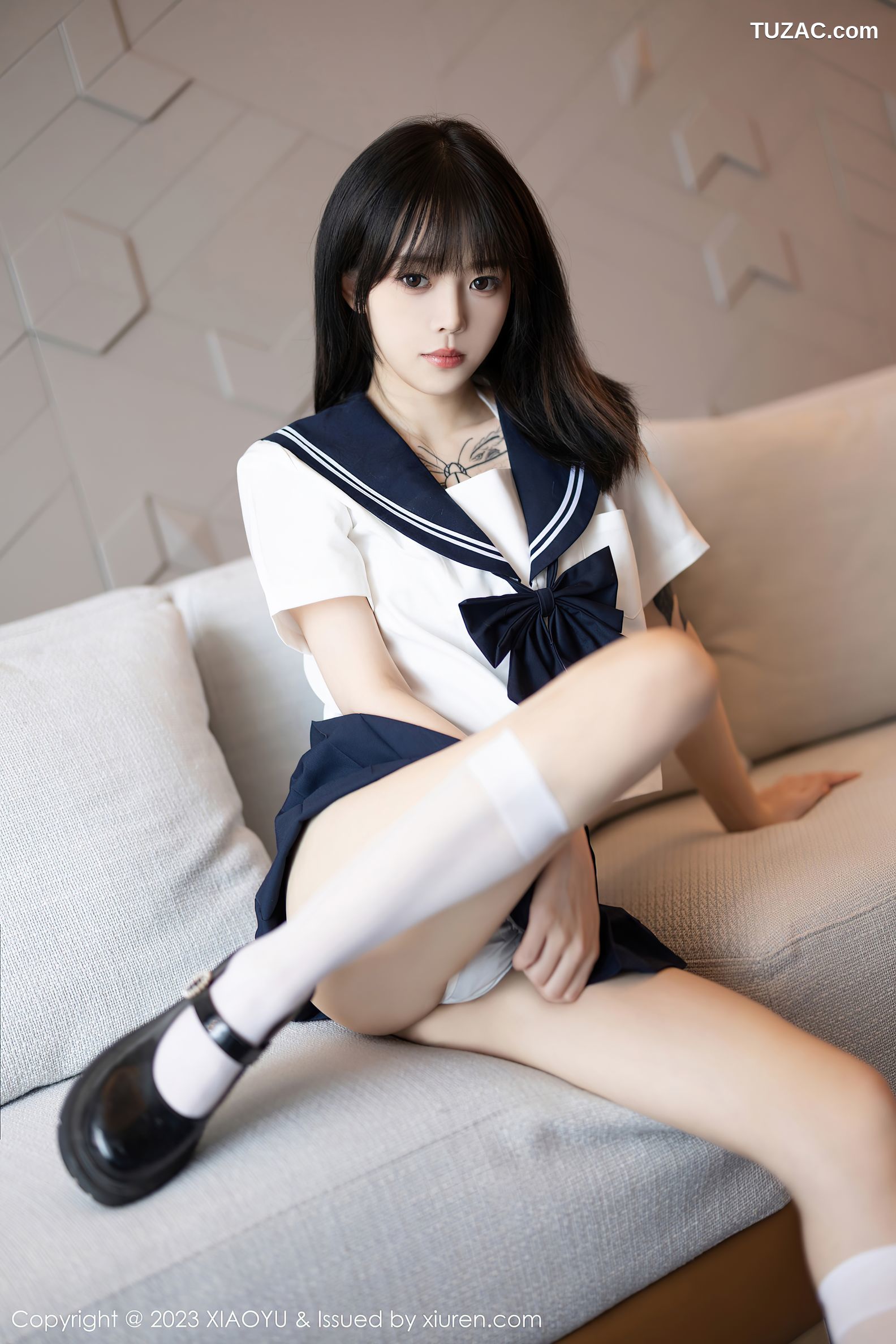 XiaoYu语画界-1087-奶瓶-水手服短裙学生装白色内衣-2023.08.08