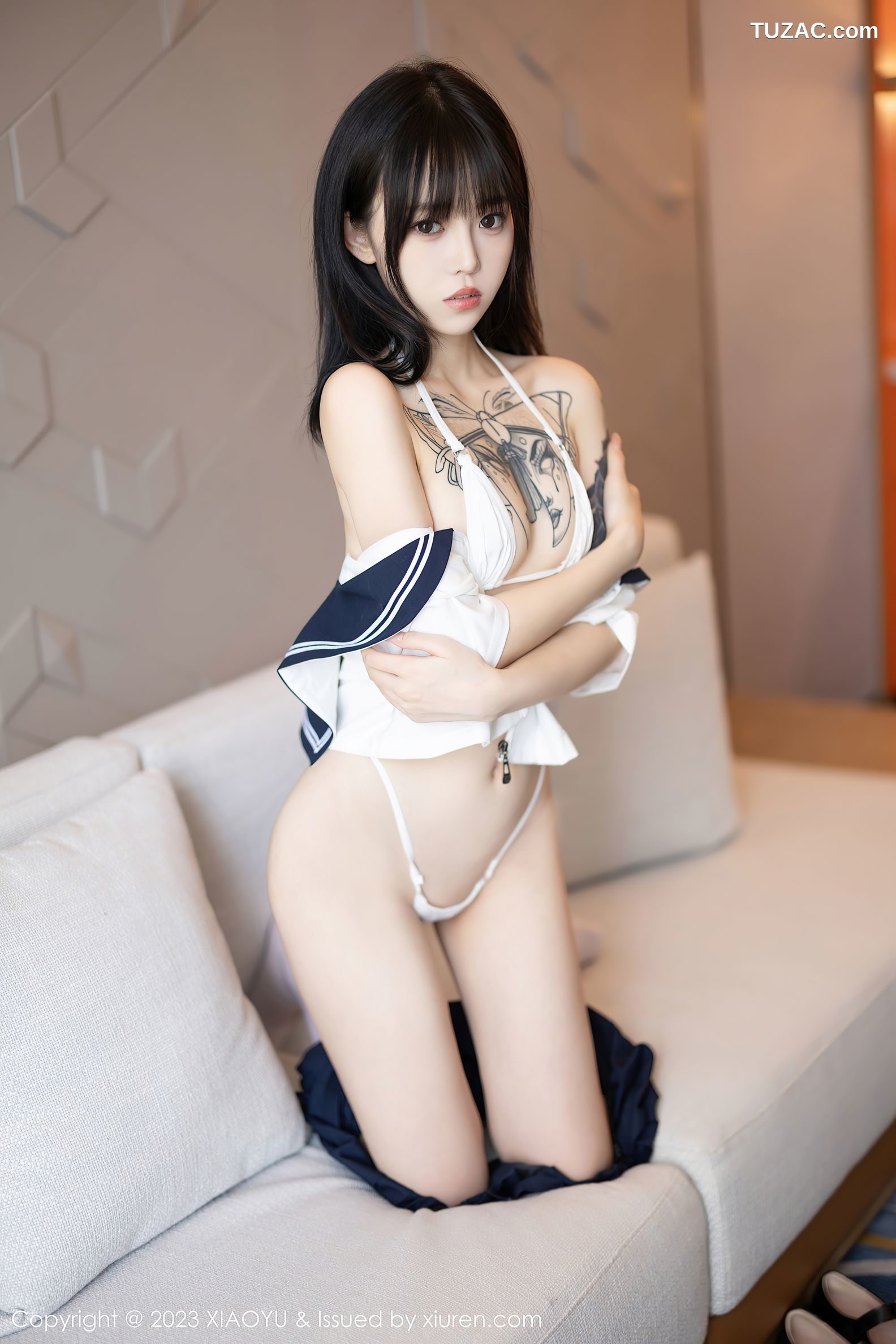XiaoYu语画界-1087-奶瓶-水手服短裙学生装白色内衣-2023.08.08