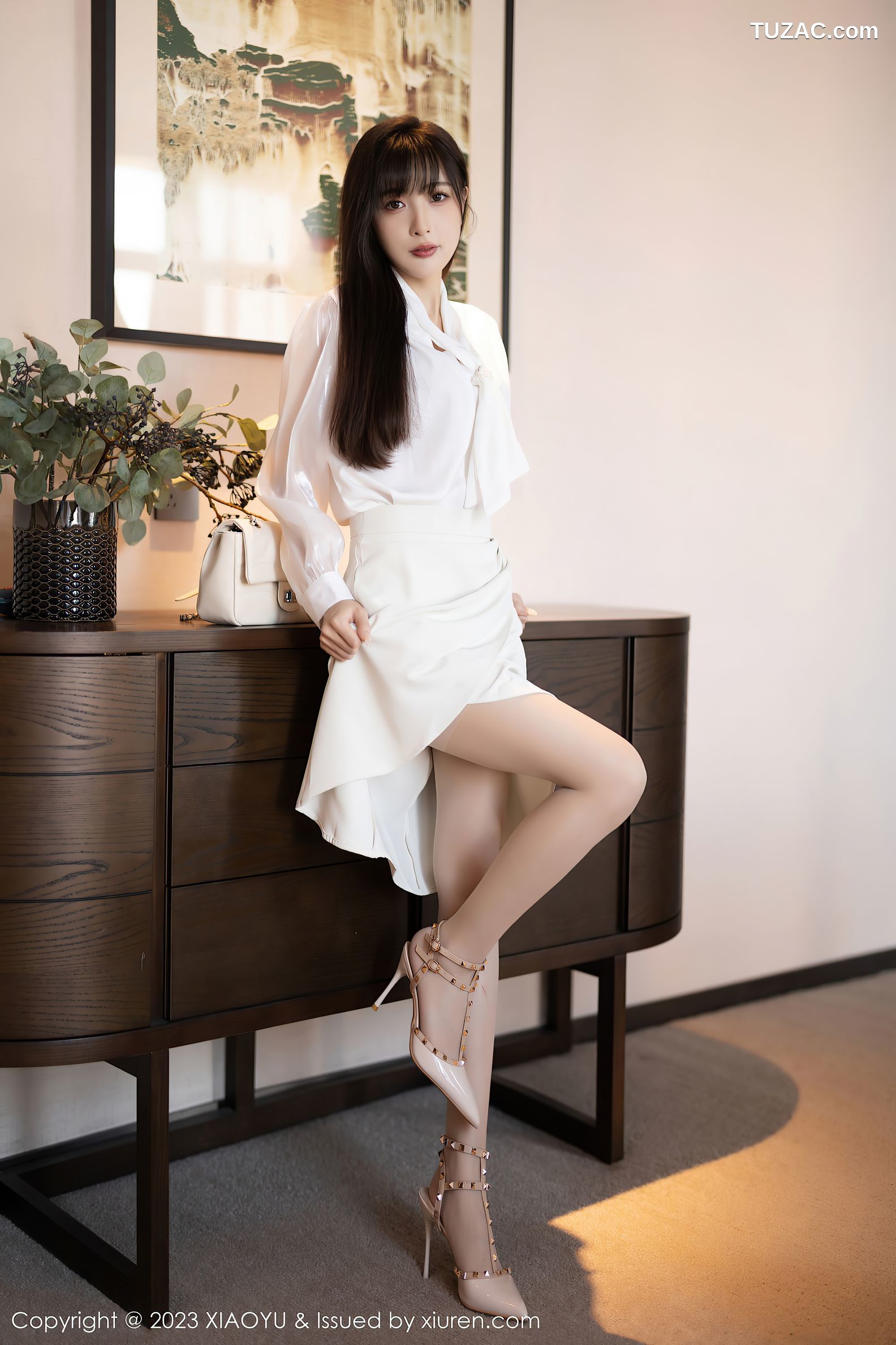 XiaoYu语画界-1088-林星阑-白色连衣长裙肉色内衣-2023.08.09